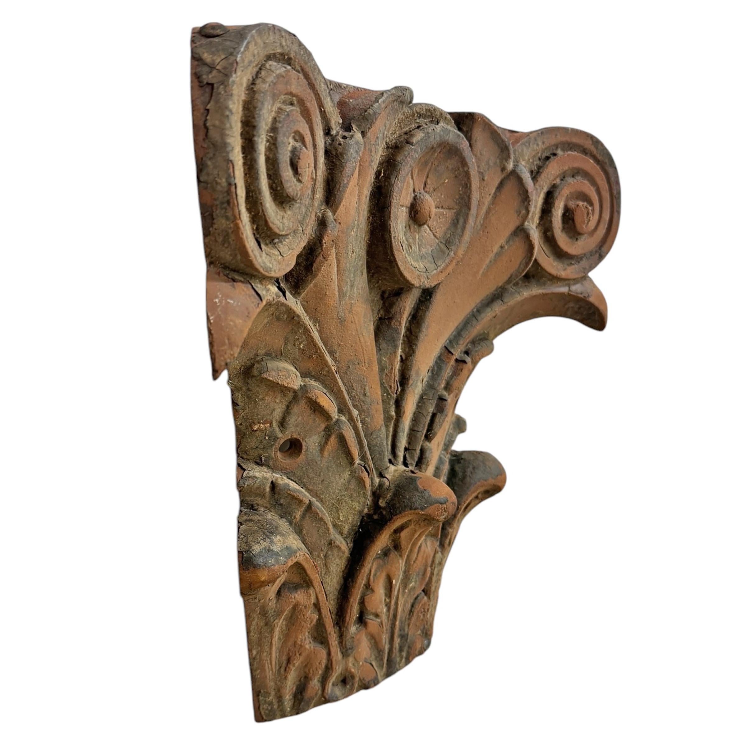 Art Nouveau Late 19th Century American Cast Iron Pilaster Capital For Sale