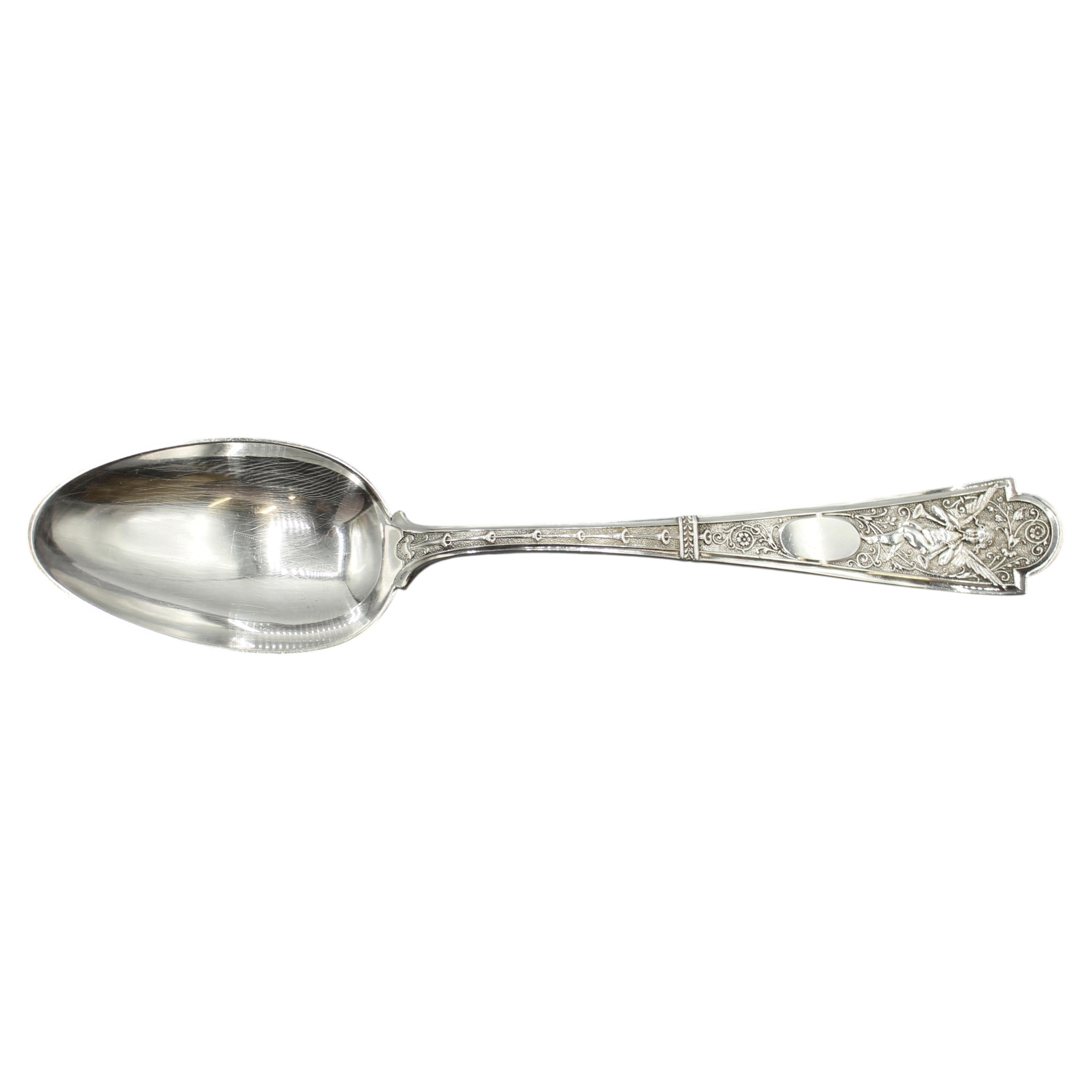 Late 19th Century American "Cupid" Pattern Sterling Silver Serving Spoon