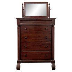 Late 19th Century American Empire Chest of Drawers with Mirror