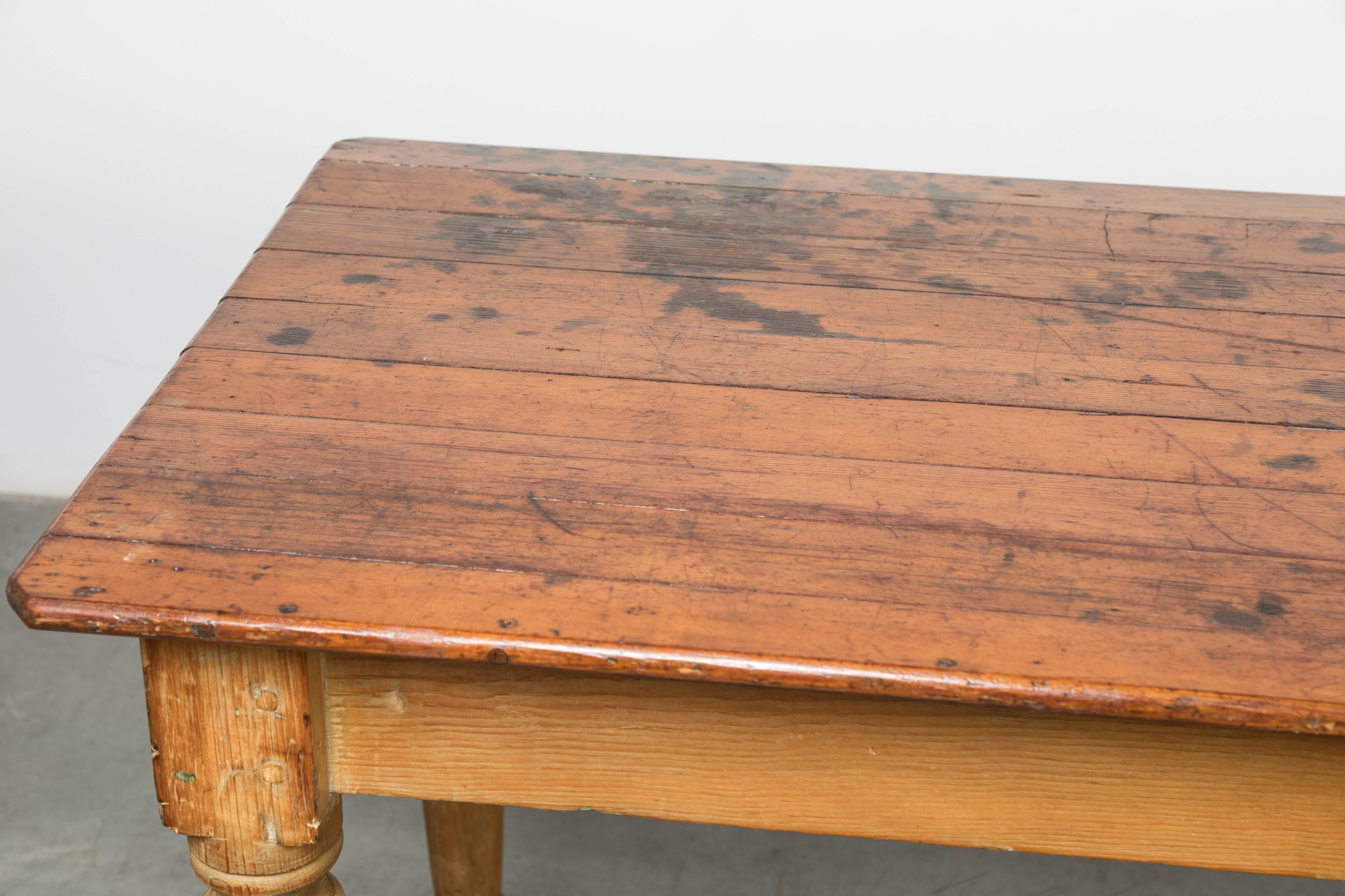 Carved Late 19th Century American General Store or Harvest Table