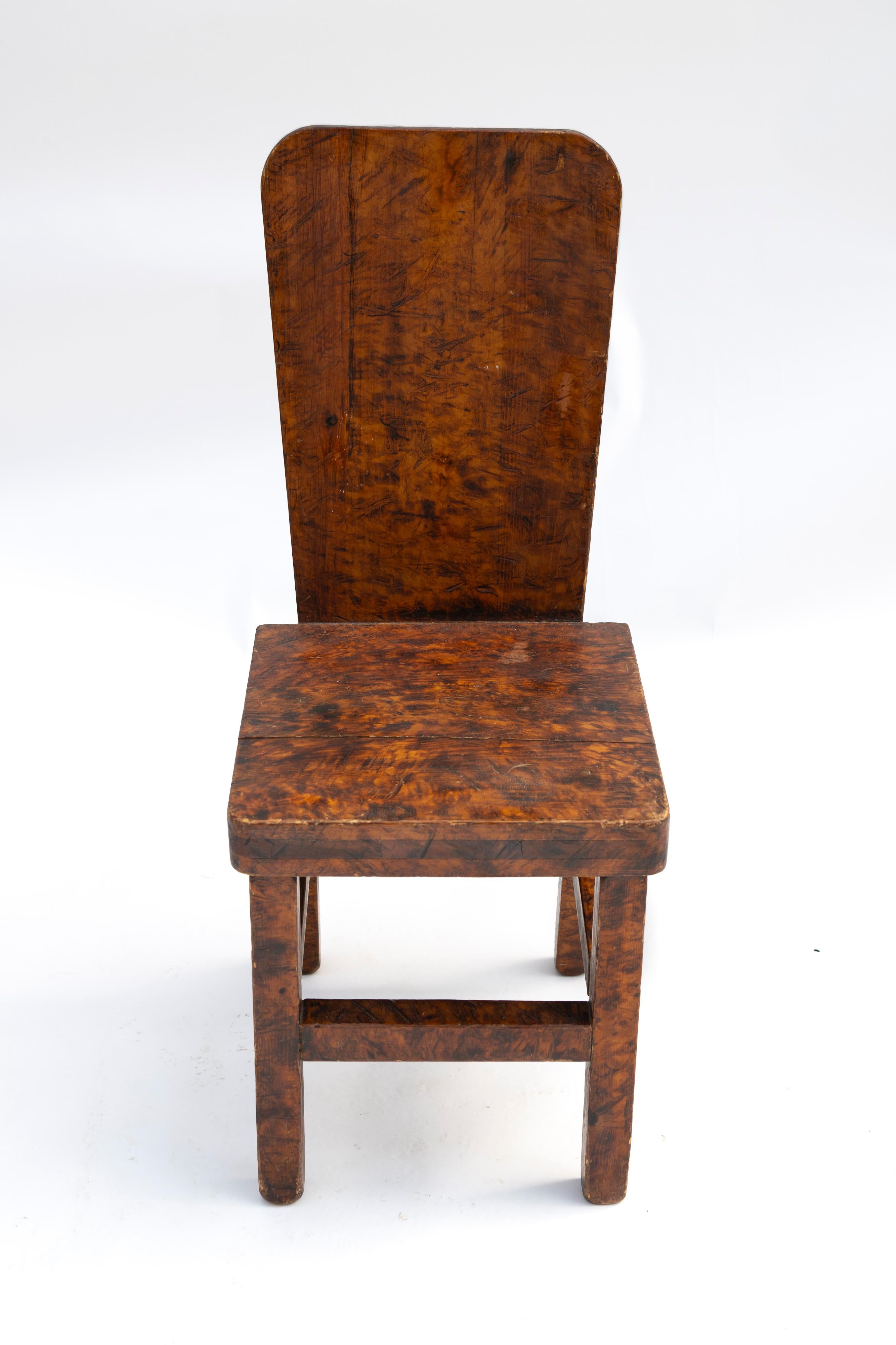 Américain Chaise en bois lustré faite à la main à la fin du 19e siècle en Amérique en vente