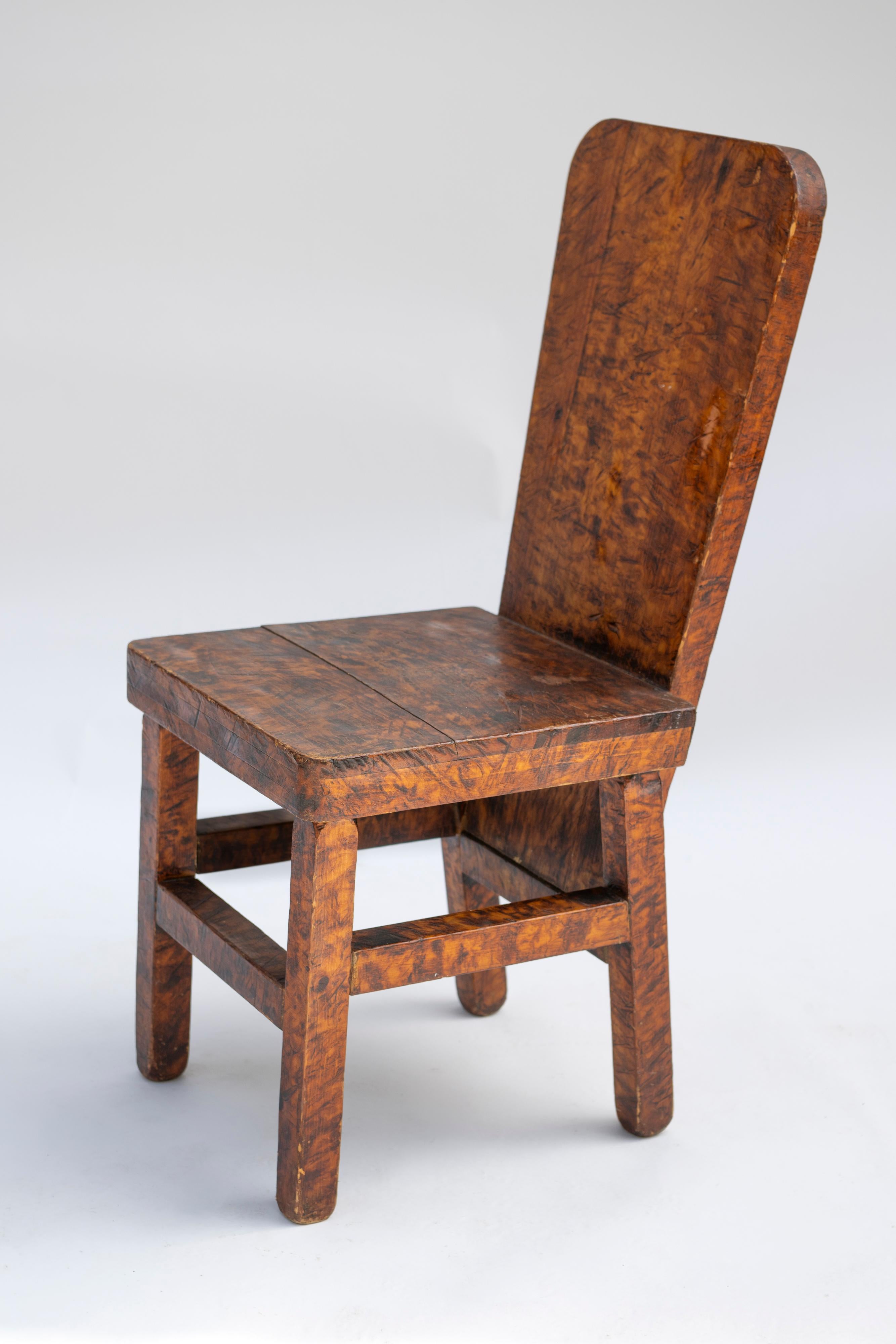 Bois Chaise en bois lustré faite à la main à la fin du 19e siècle en Amérique en vente