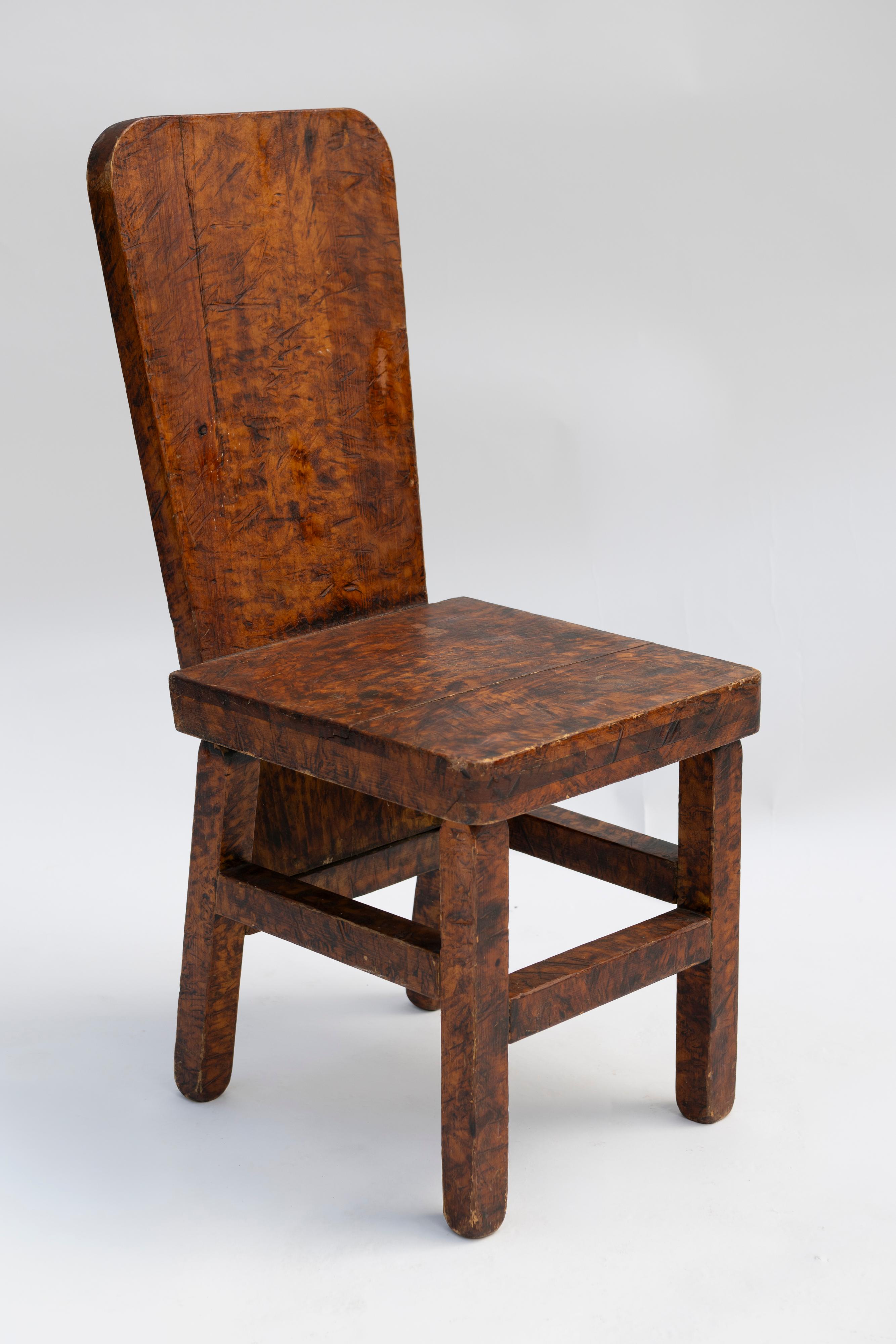 Chaise en bois lustré faite à la main à la fin du 19e siècle en Amérique en vente 2