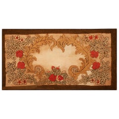 Tappeto americano uncinato della fine del XIX secolo ( 2'8" x 4'11" - 82 x 150 )