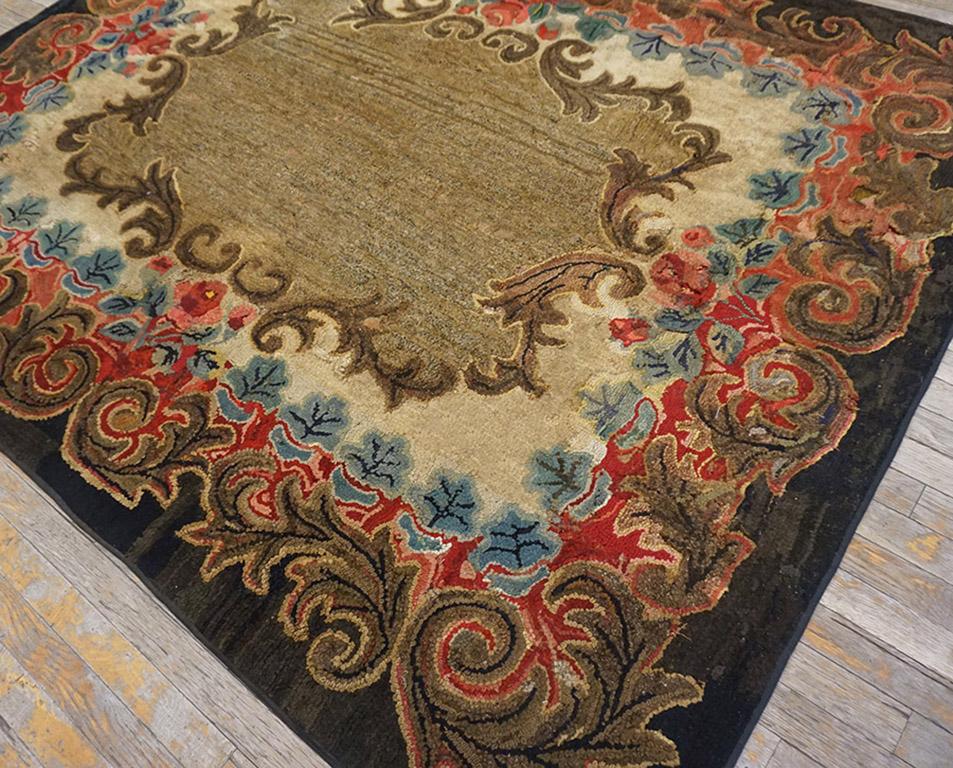 Late 19th Century American Hooked Rug  5' 9