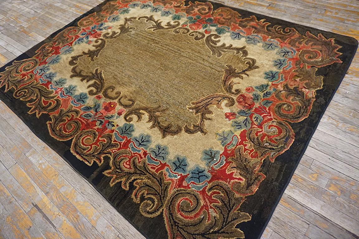 Late 19th Century American Hooked Rug  5' 9