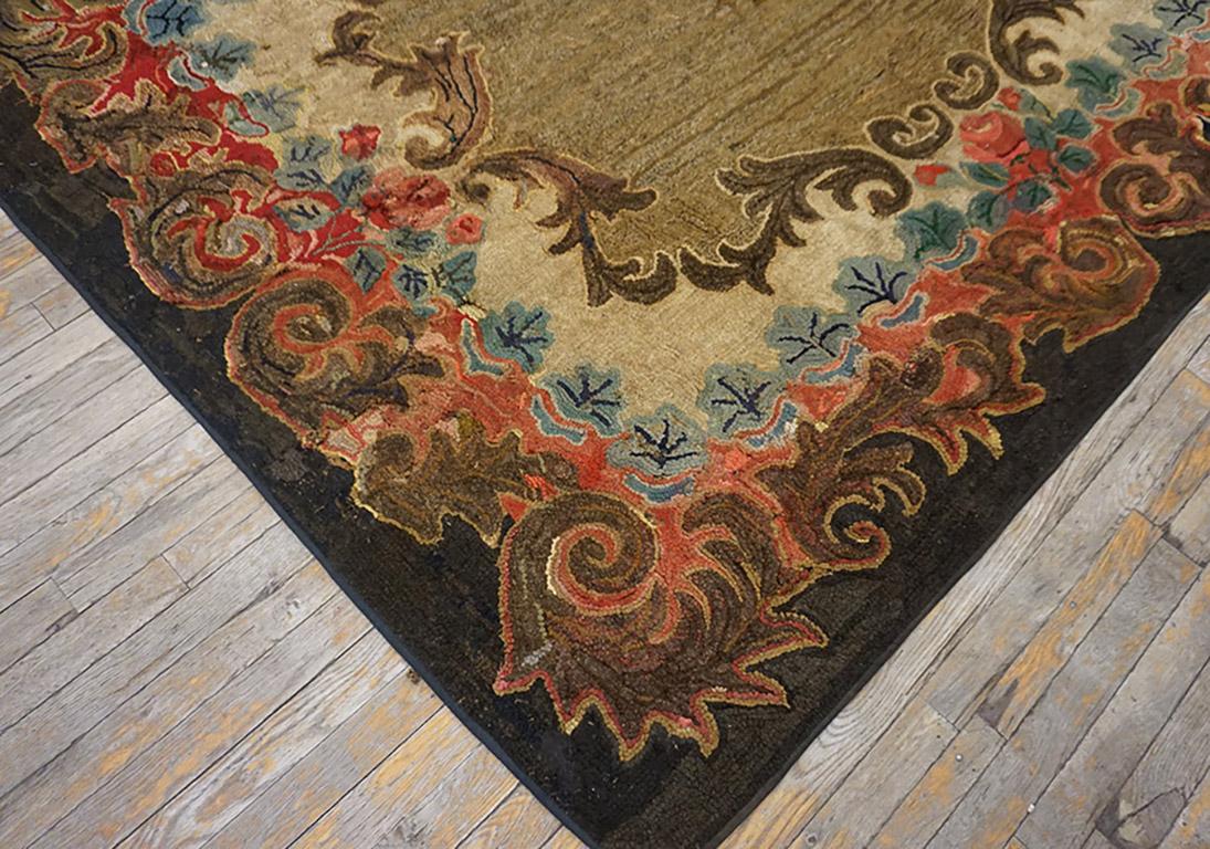Amerikanischer Hakenteppich aus dem späten 19.  5' 9