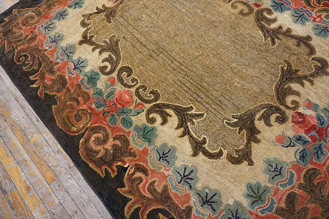 Wool Late 19th Century American Hooked Rug  5' 9