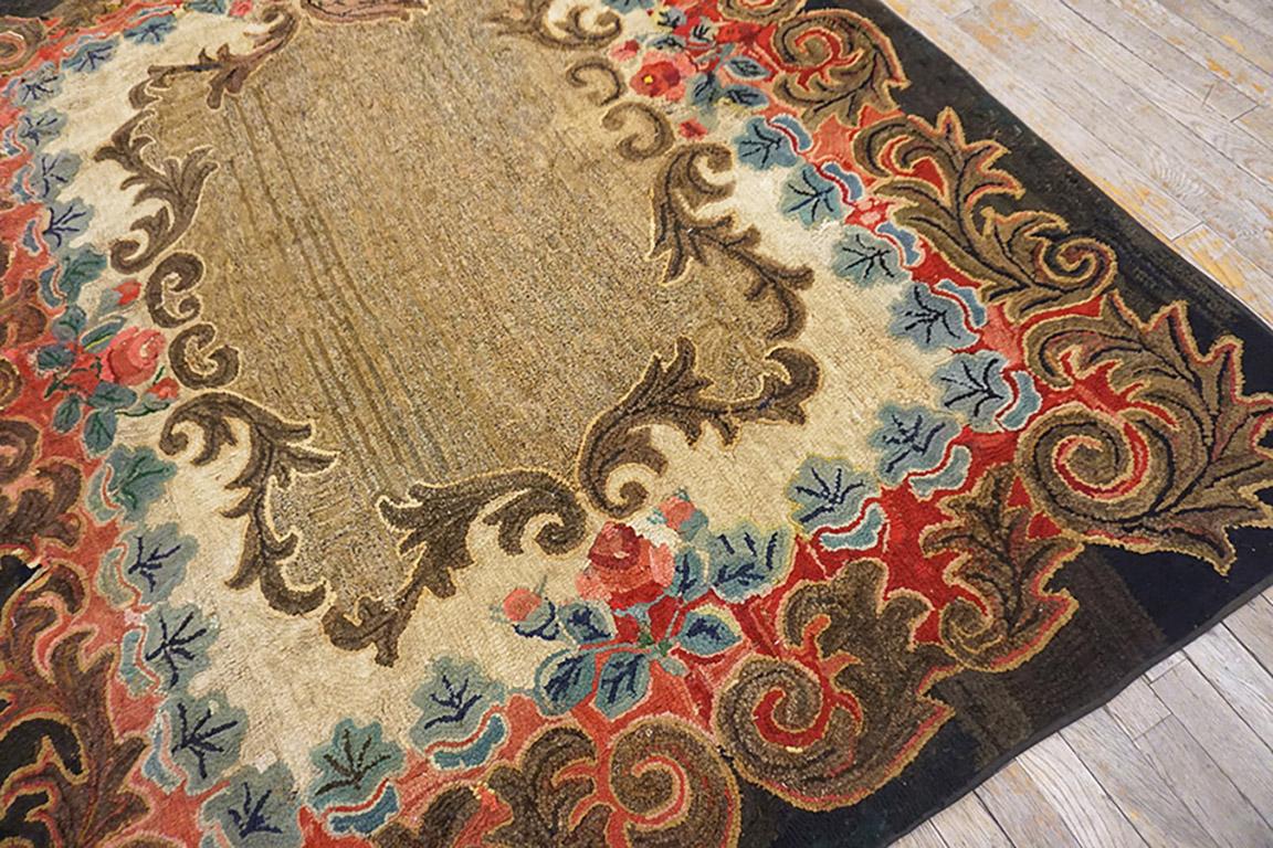 Late 19th Century American Hooked Rug  5' 9