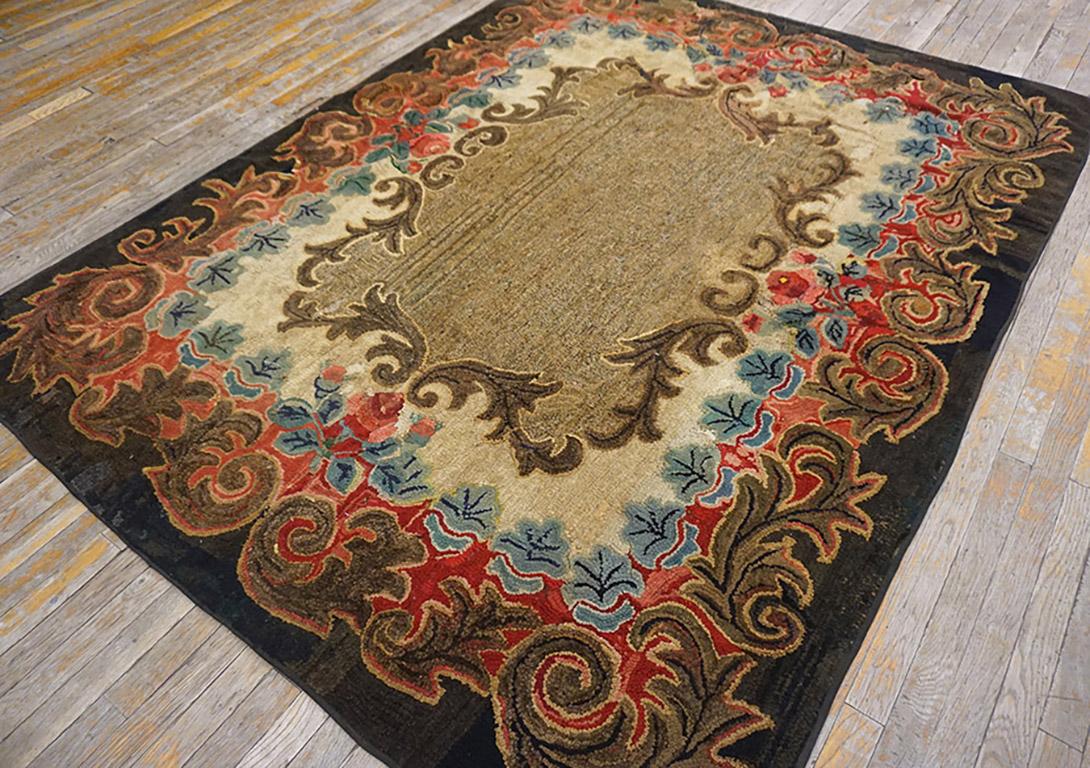 Late 19th Century American Hooked Rug  5' 9
