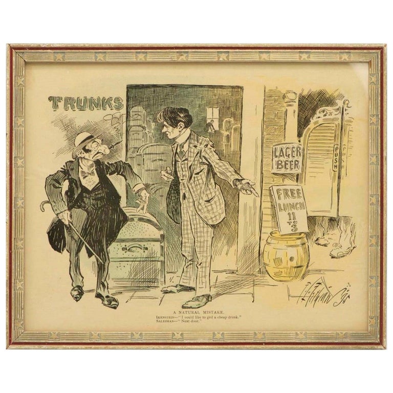 Late 19th Century American Jewish Themed Caricature For Sale at 1stDibs