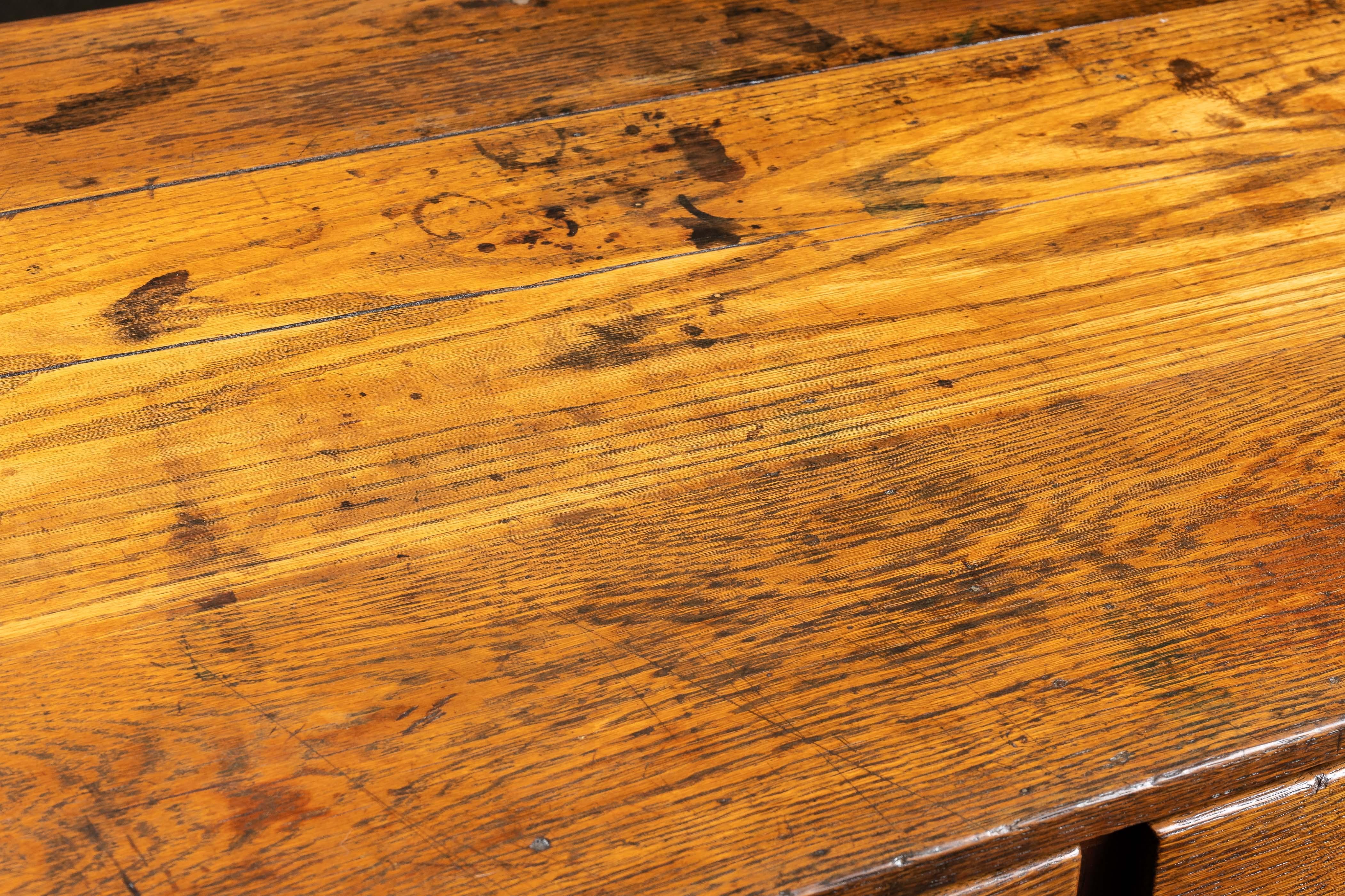 Late 19th Century American Oak Partners Desk For Sale 9