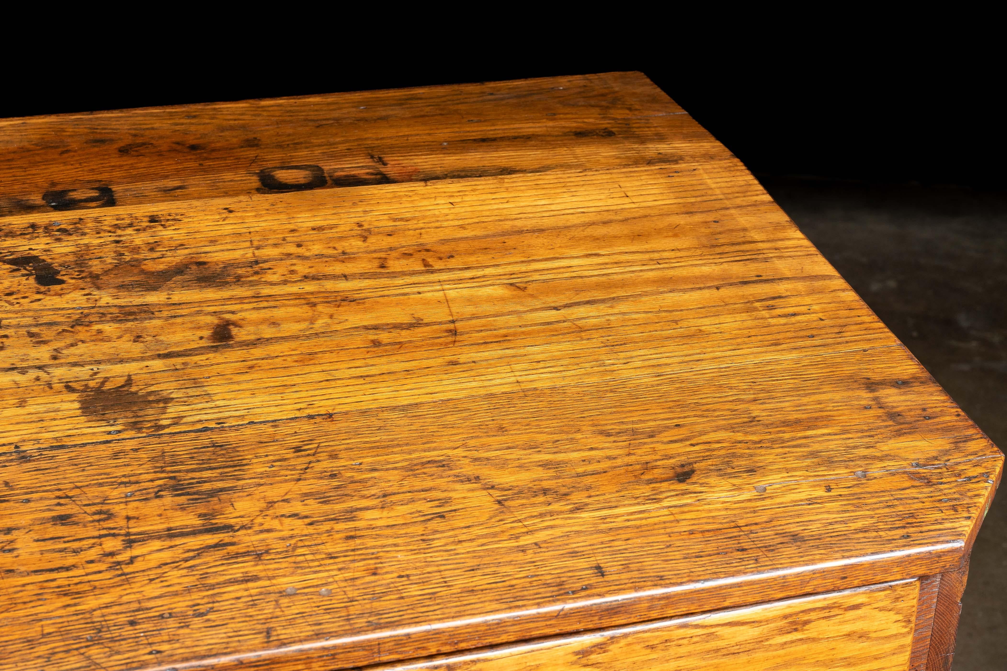 Late 19th Century American Oak Partners Desk For Sale 11