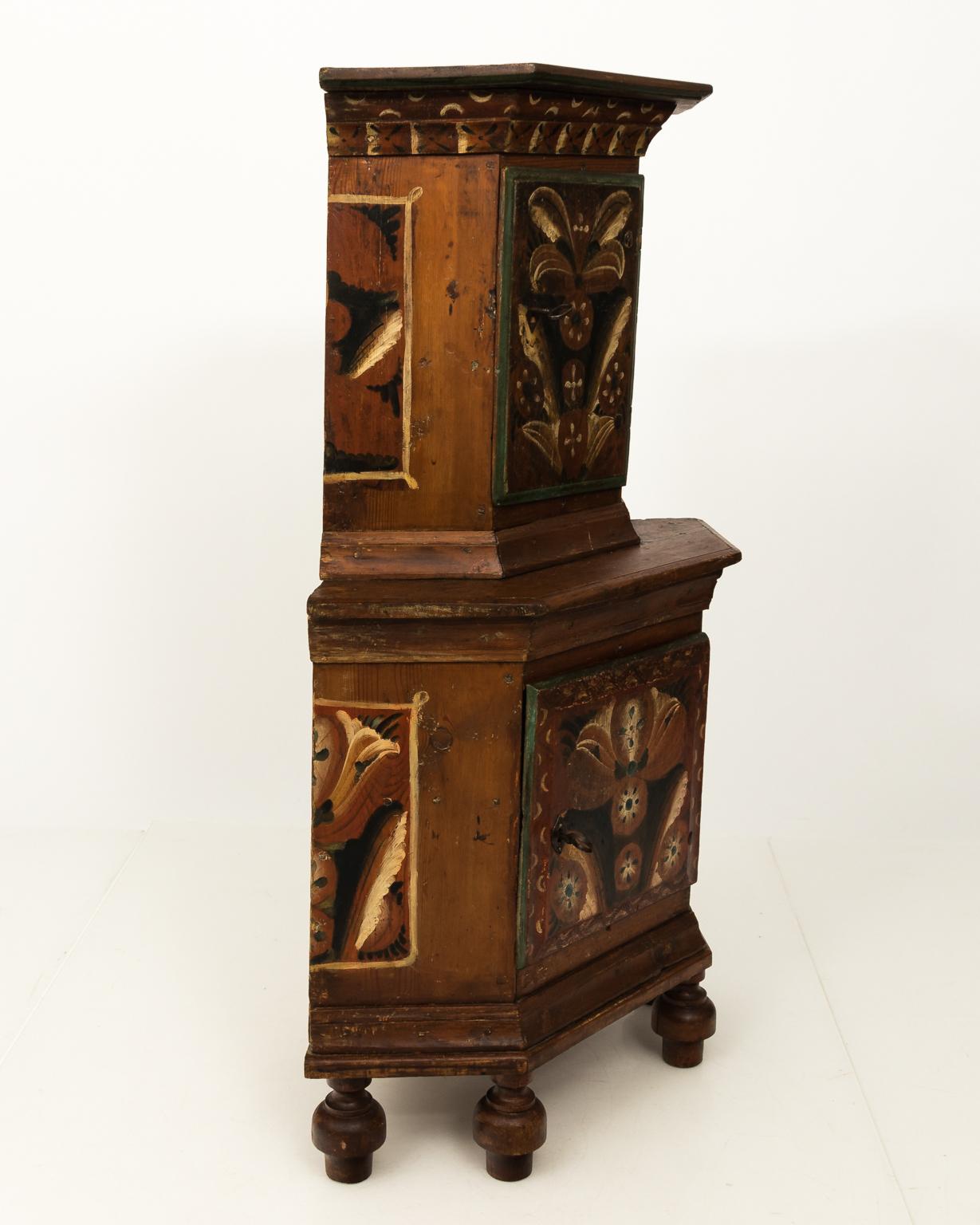 Late 19th Century American Pennsylvania Dutch Painted Cupboard at 1stDibs