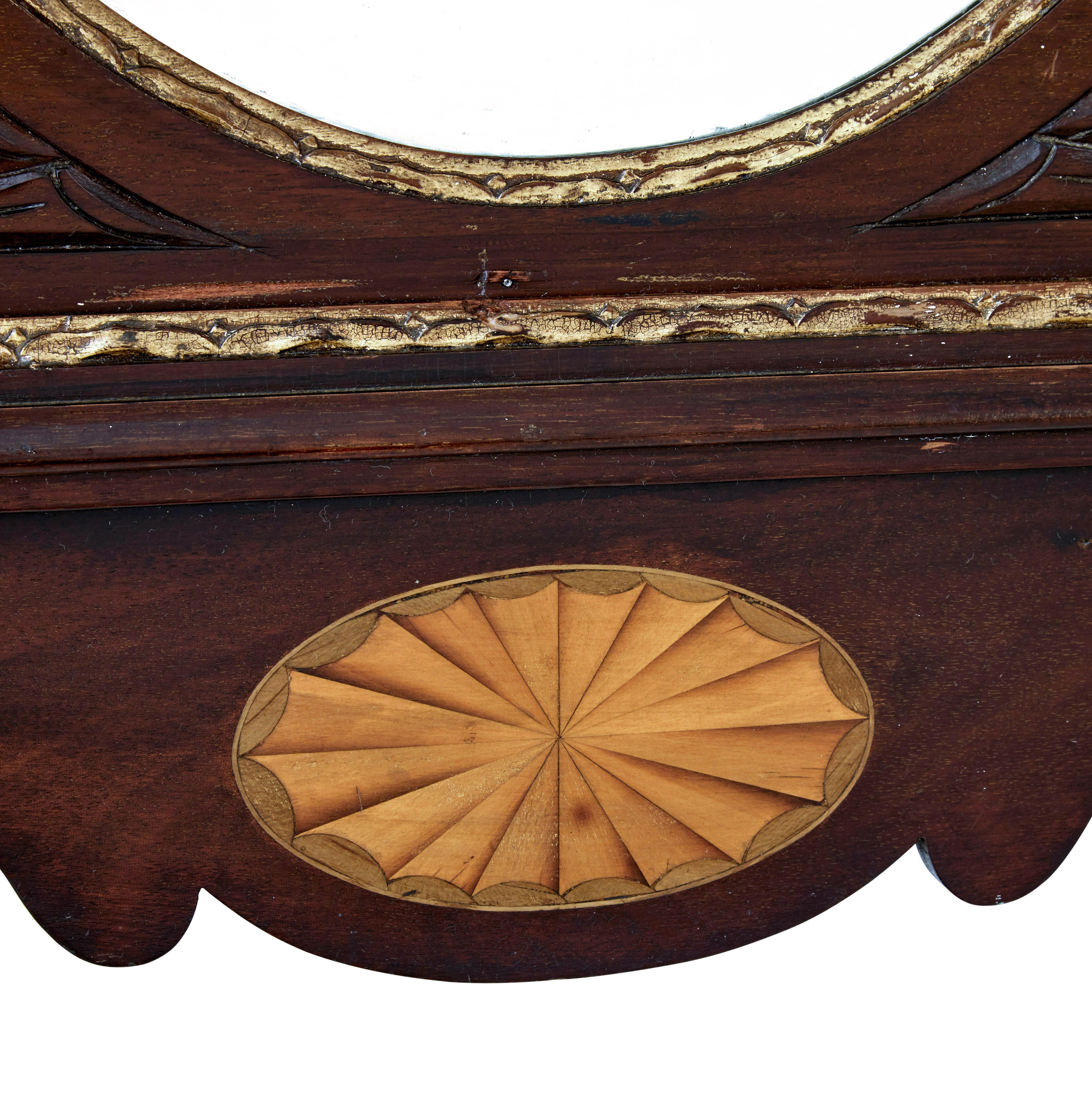 Late 19th century American Sheraton revival walnut mirror In Good Condition For Sale In Debenham, Suffolk