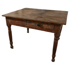 Late 19th Century American Vernacular Square Painted Pine Farmhouse Table
