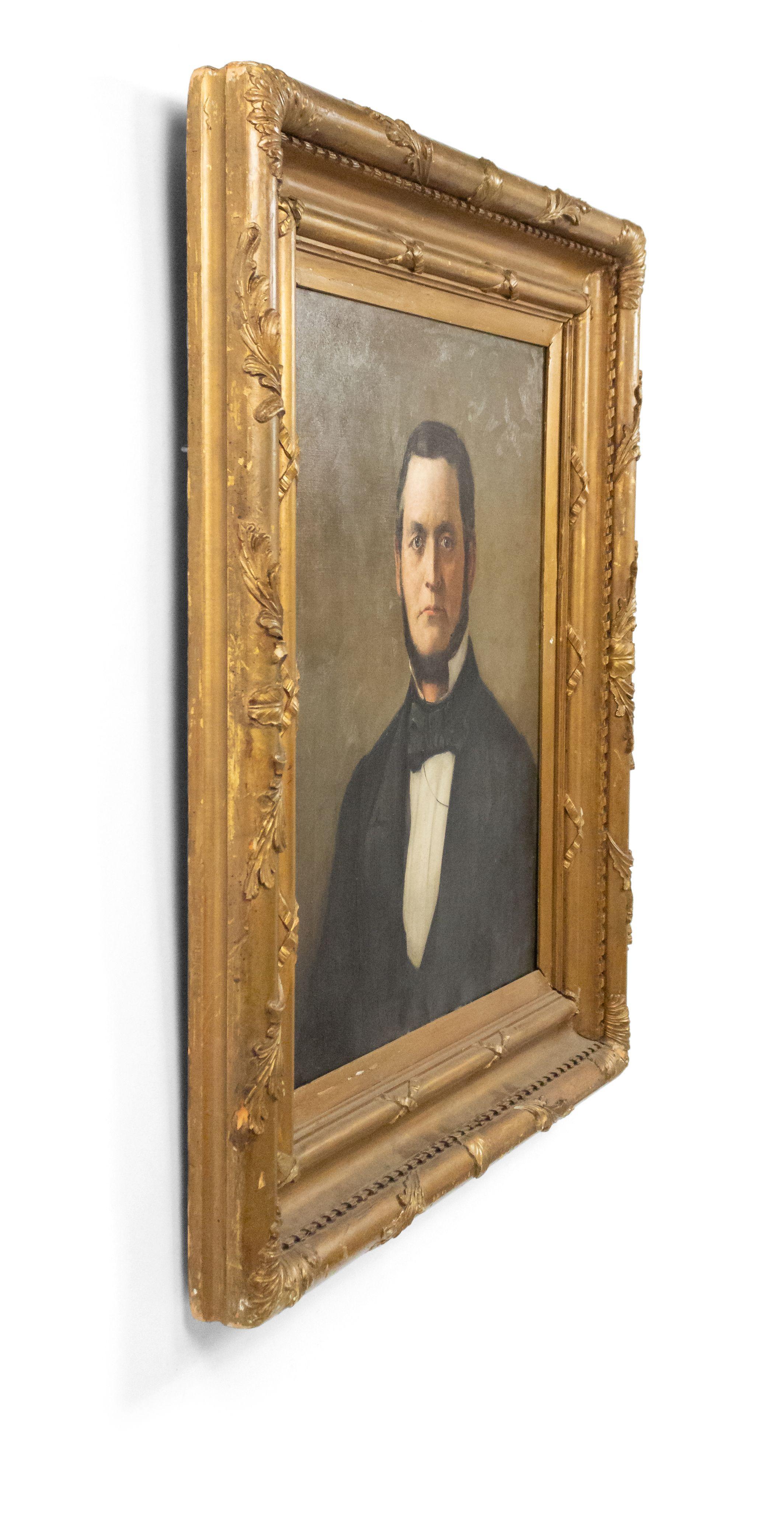 Late 19th Century American Victorian Oil Portrait of a Gentleman In Good Condition For Sale In New York, NY