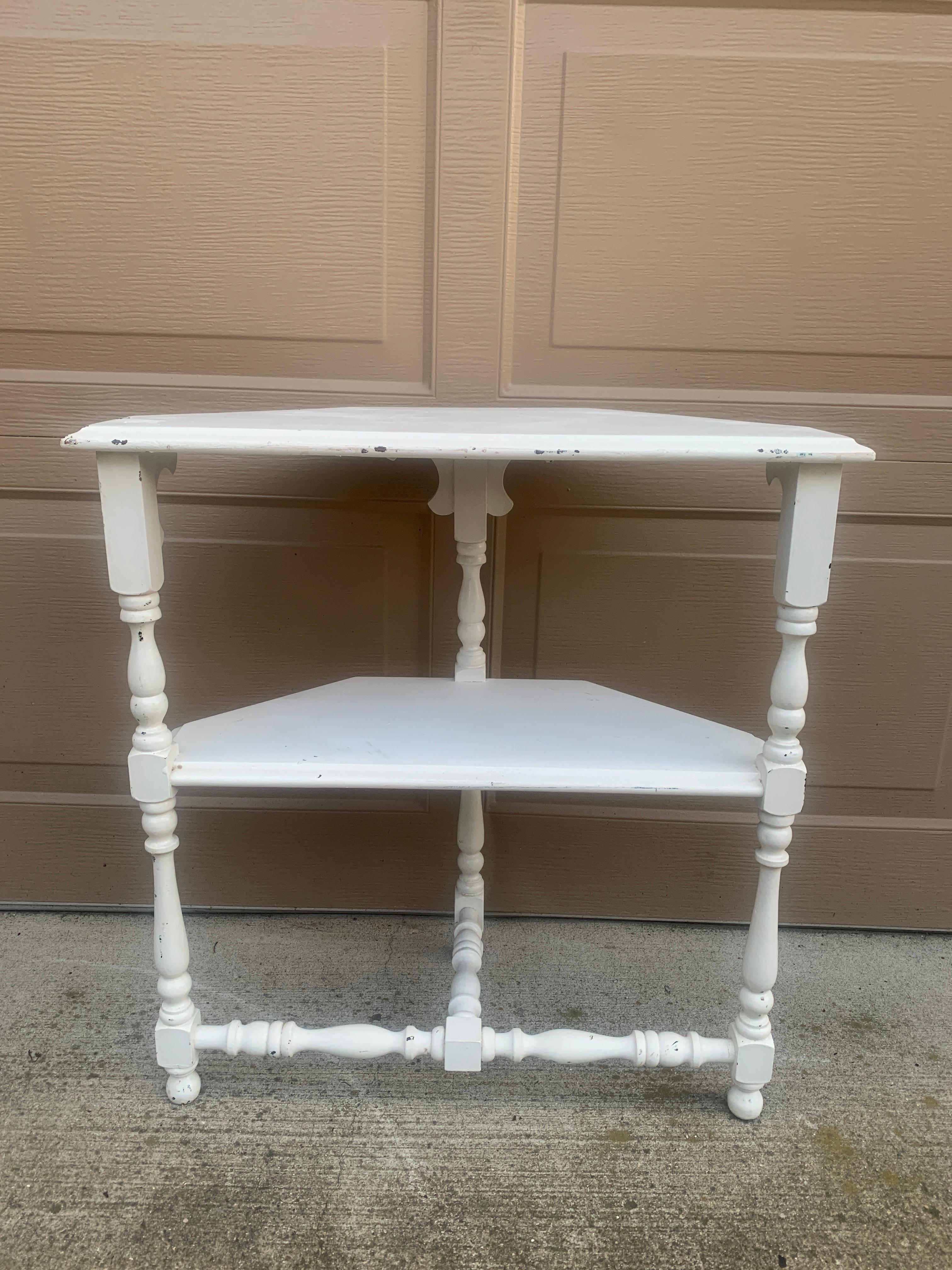 Late 19th Century American Victorian White Painted Walnut Side Table For Sale 8