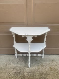 Late 19th Century American Victorian White Painted Walnut Side Table