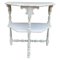 Late 19th Century American Victorian White Painted Walnut Side Table