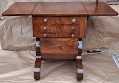 Late 19th Century Amrican Empire Mahogany Drop-Leaf Sewing Work Table