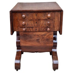 Mesa de trabajo de costura de caoba de hoja caída del Imperio Amricano de finales del siglo XIX