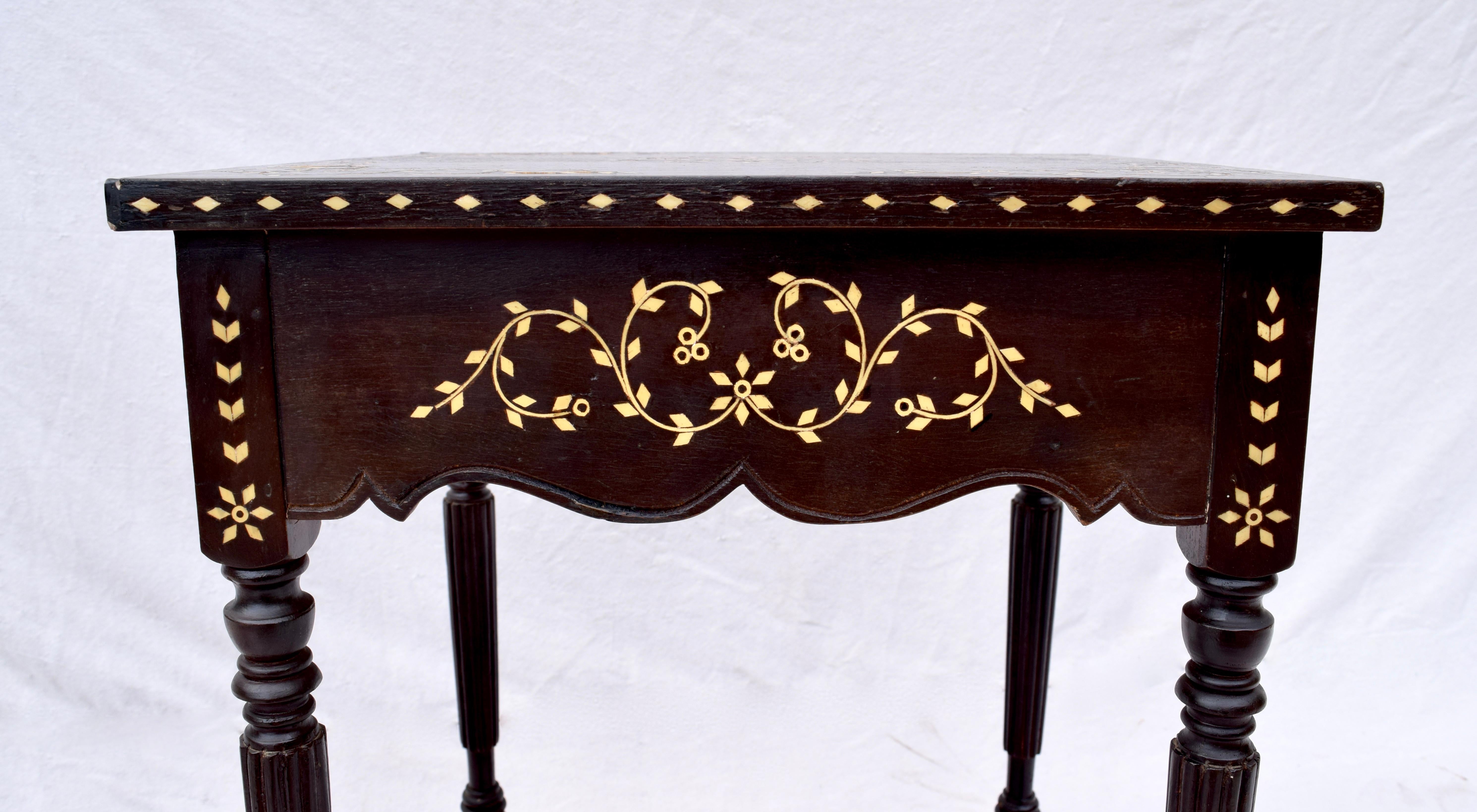 Inlay Late 19th Century Anglo-Indian Side Tables, Pair