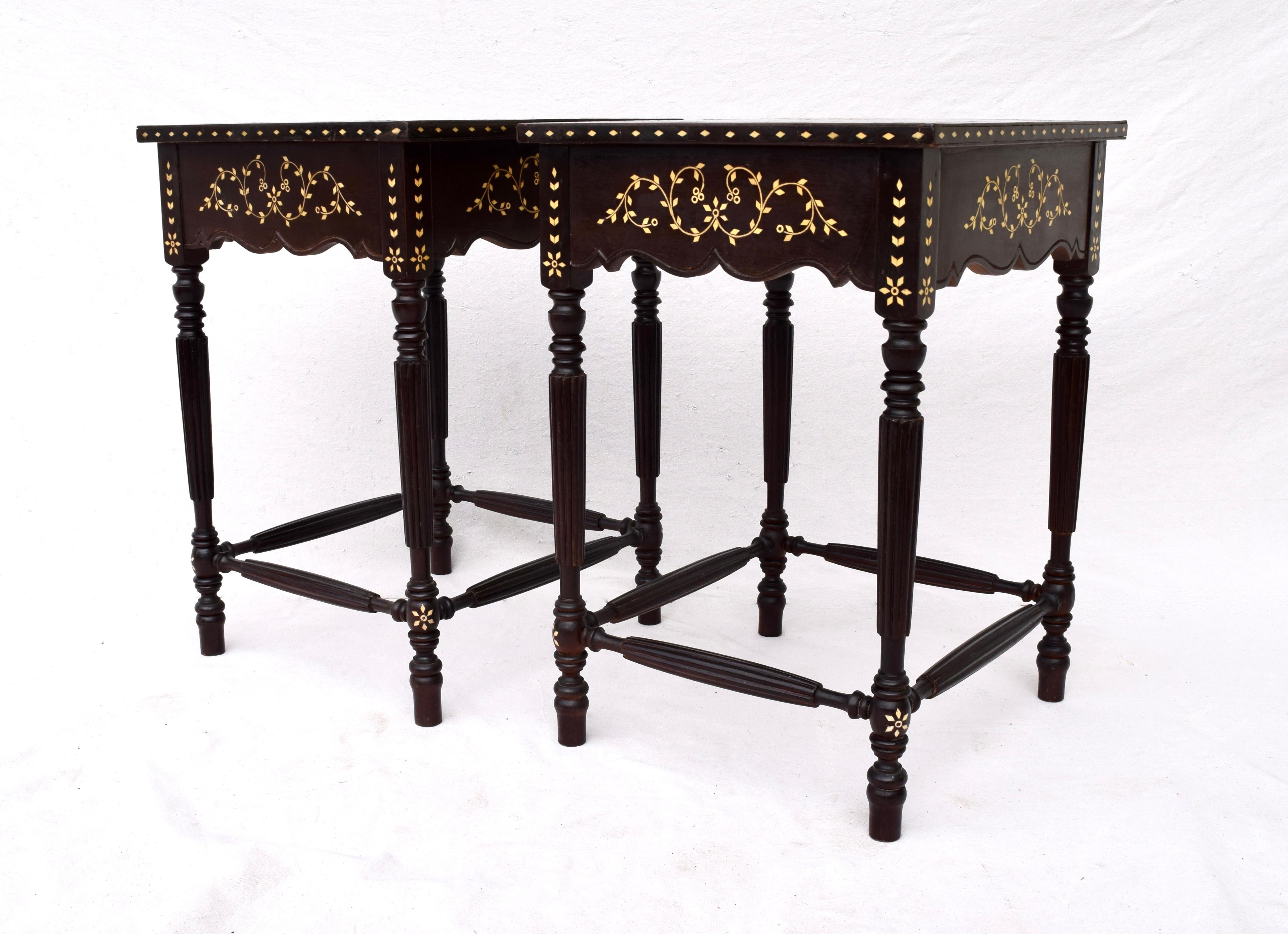 Mahogany Late 19th Century Anglo-Indian Side Tables, Pair