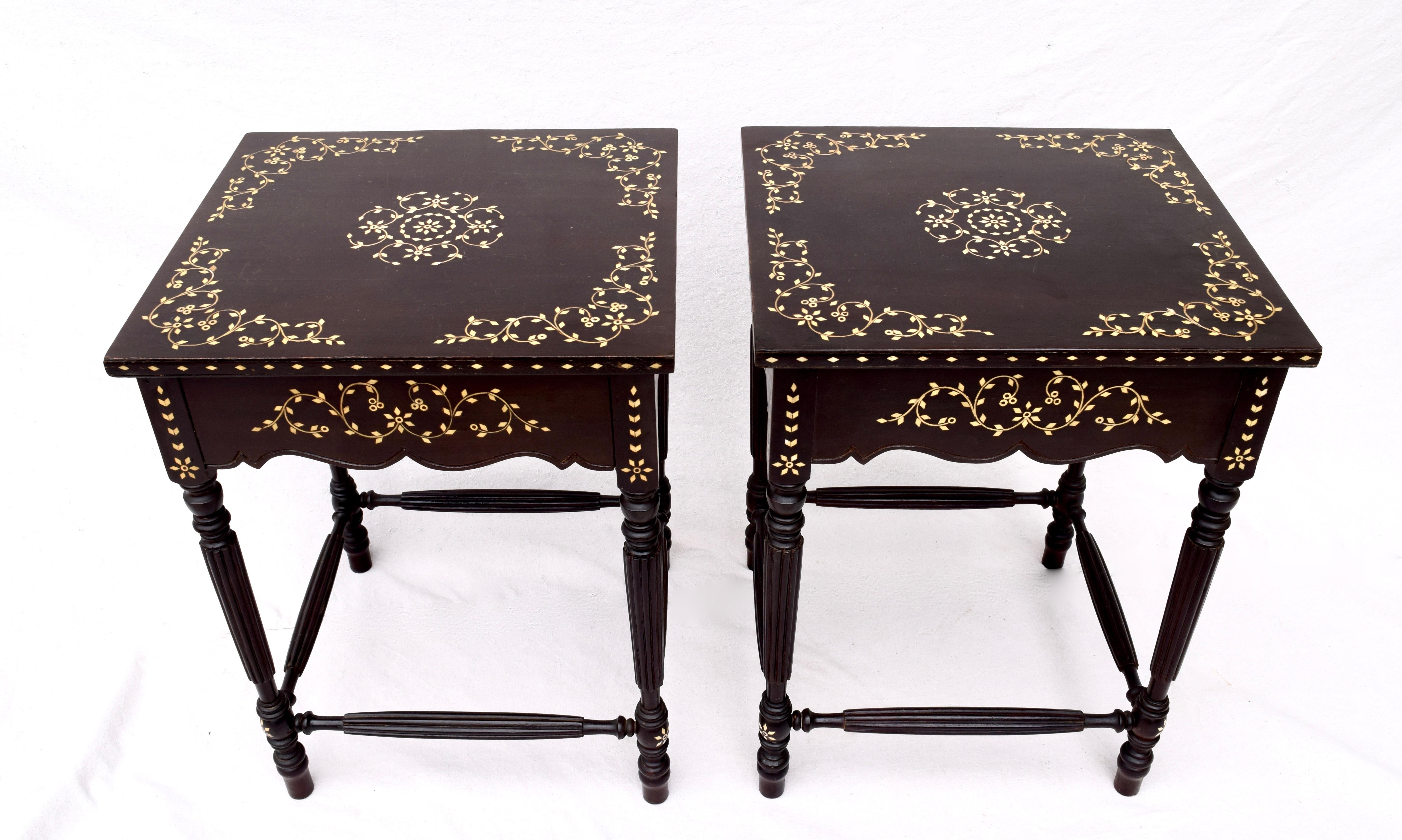 Late 19th Century Anglo-Indian Side Tables, Pair 1