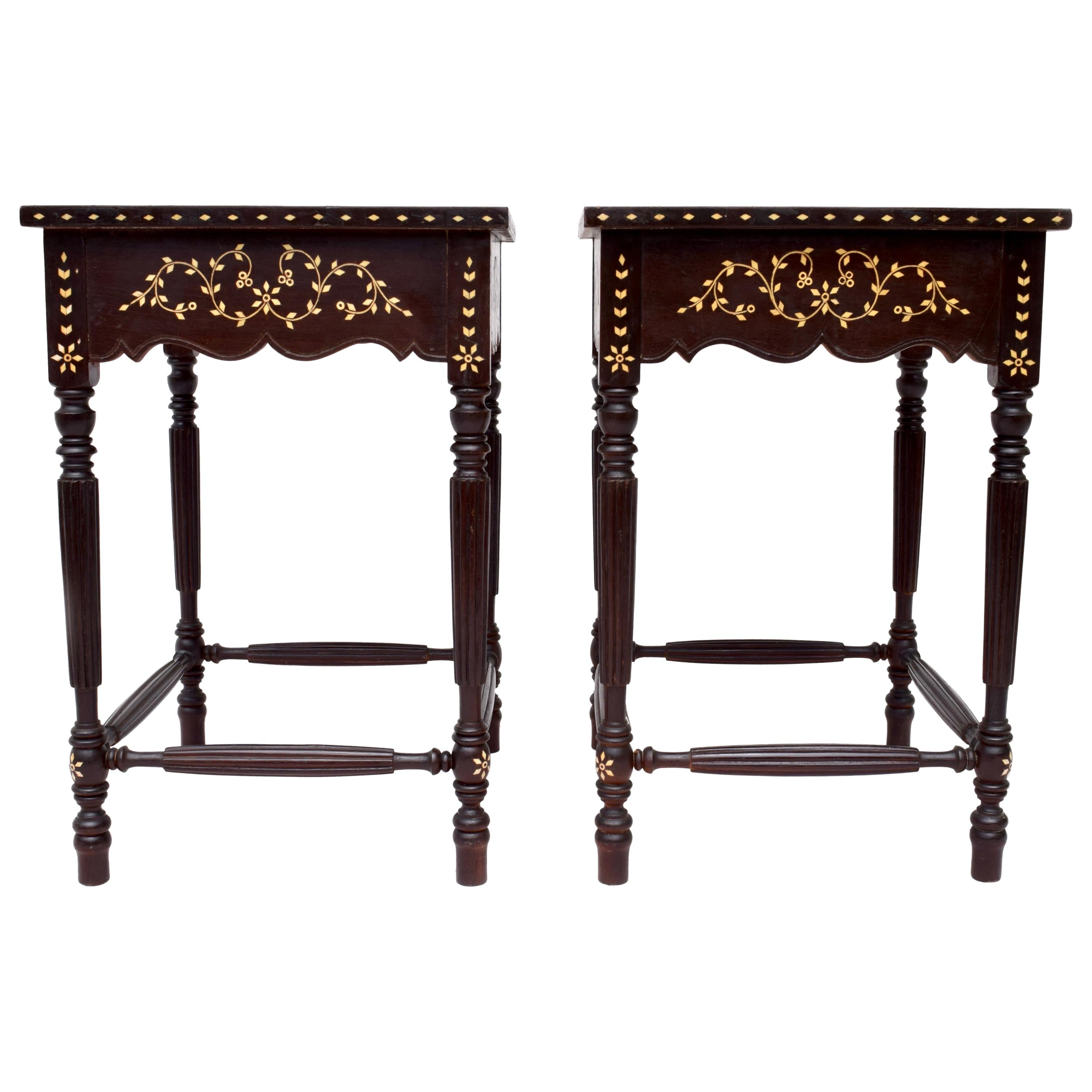 Late 19th Century Anglo-Indian Side Tables, Pair
