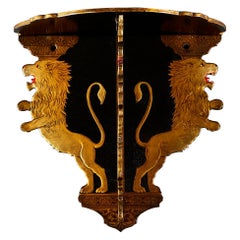 Late 19th Century Anglo Sinhalese Black and Gold Lacquer Wall Bracket