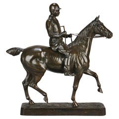 Antique Late 19th Century Animalier Bronze "Before the Hunt" by Walter Roche