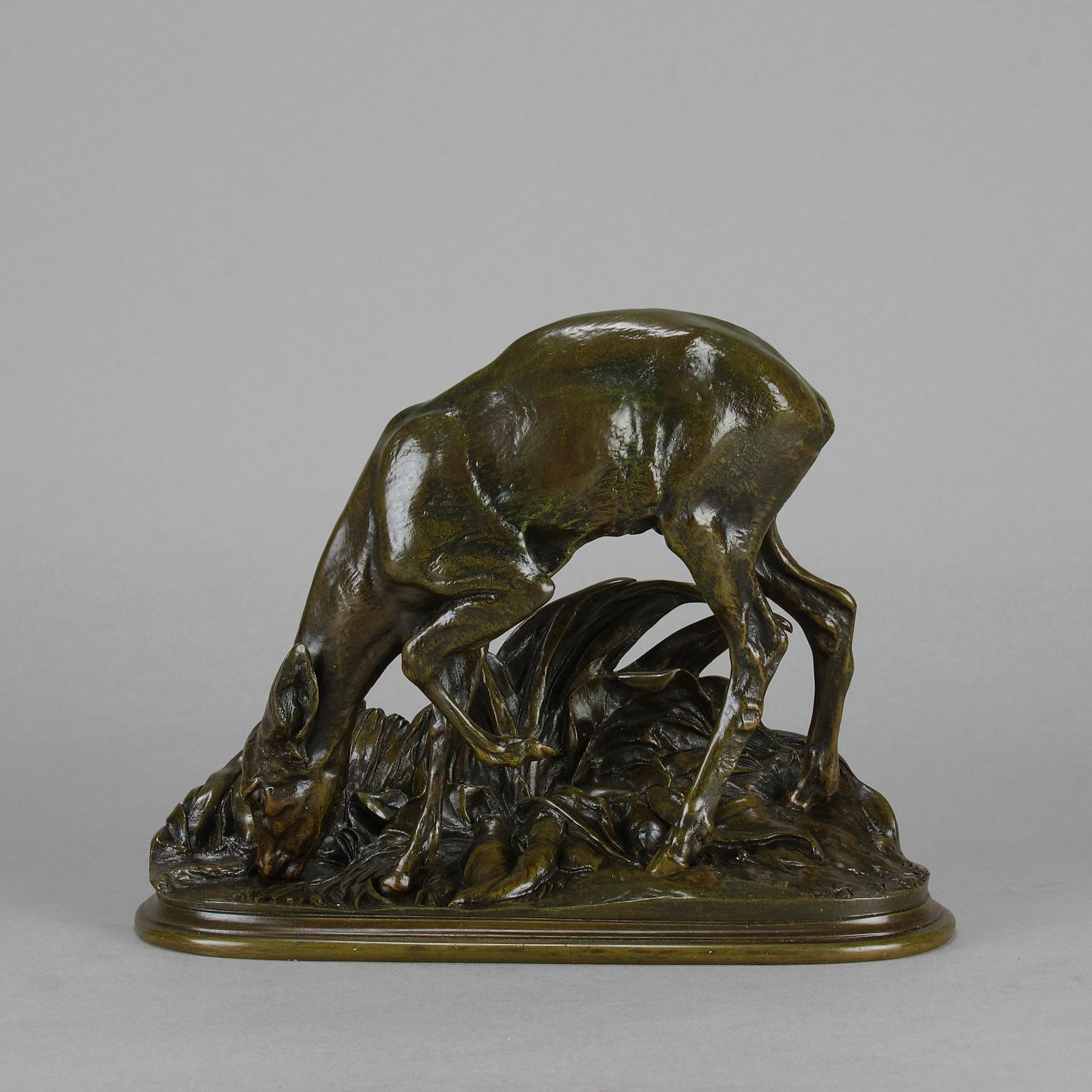 Art nouveau Bronze animalier de la fin du XIXe siècle intitulé 