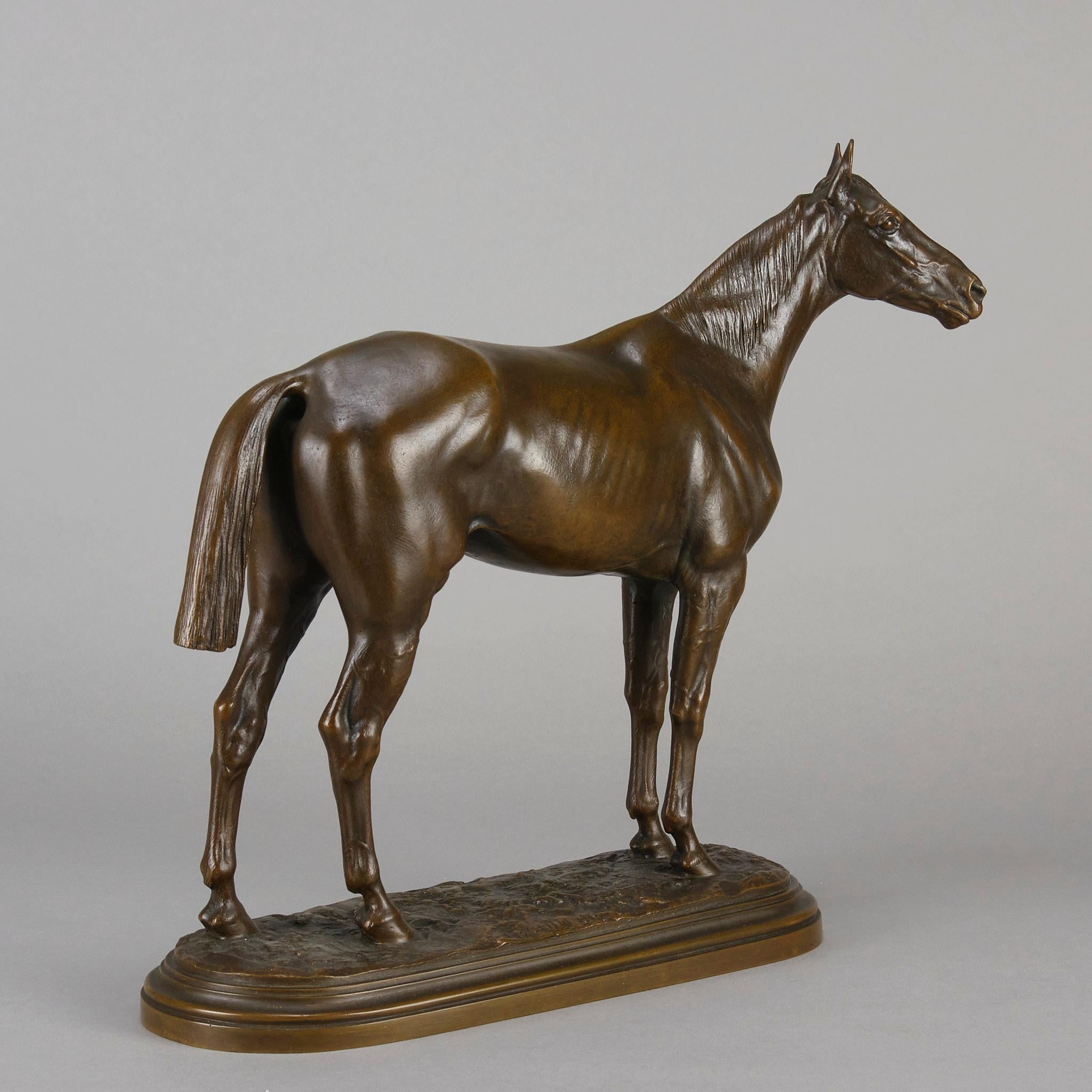 Tierier-Bronze des späten 19. Jahrhunderts mit dem Titel „Cheval Debout“ von Isidore Bonheur im Angebot 4