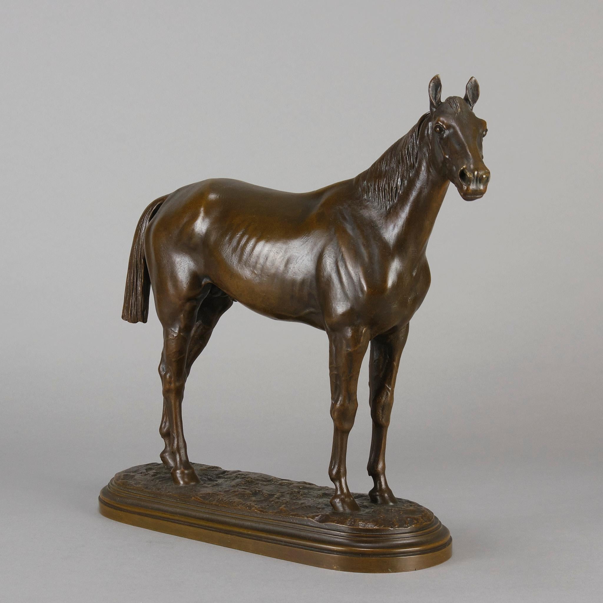 Tierier-Bronze des späten 19. Jahrhunderts mit dem Titel „Cheval Debout“ von Isidore Bonheur (Französisch) im Angebot