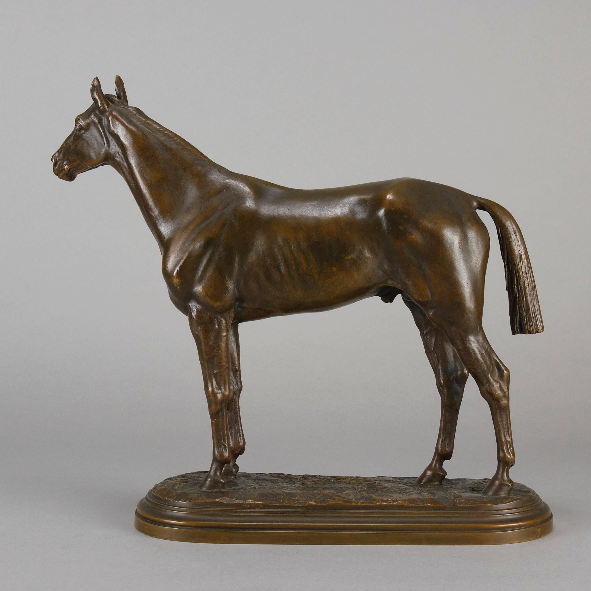 Tierier-Bronze des späten 19. Jahrhunderts mit dem Titel „Cheval Debout“ von Isidore Bonheur im Angebot 1
