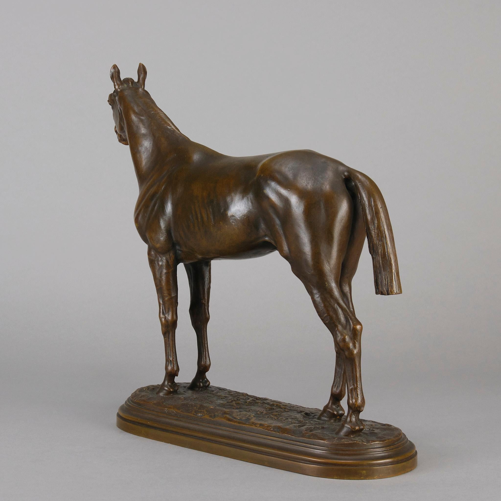 Tierier-Bronze des späten 19. Jahrhunderts mit dem Titel „Cheval Debout“ von Isidore Bonheur im Angebot 2