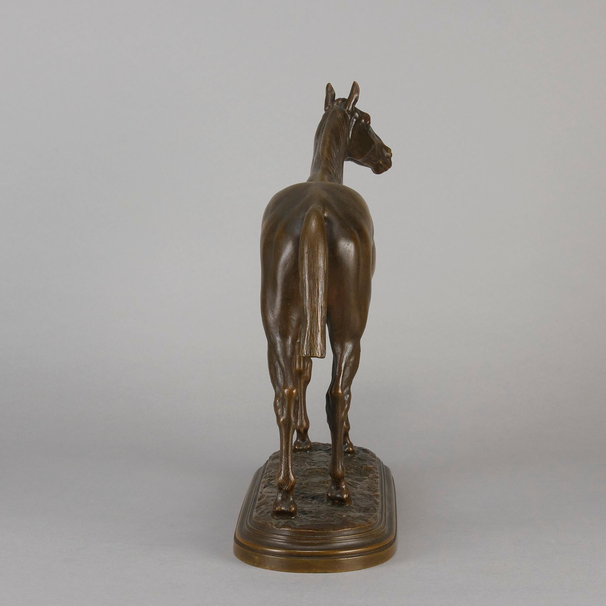 Tierier-Bronze des späten 19. Jahrhunderts mit dem Titel „Cheval Debout“ von Isidore Bonheur im Angebot 3
