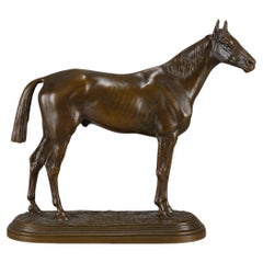 Bronze animalier de la fin du XIXe siècle intitulé "Cheval Debout" par Isidore Bonheur