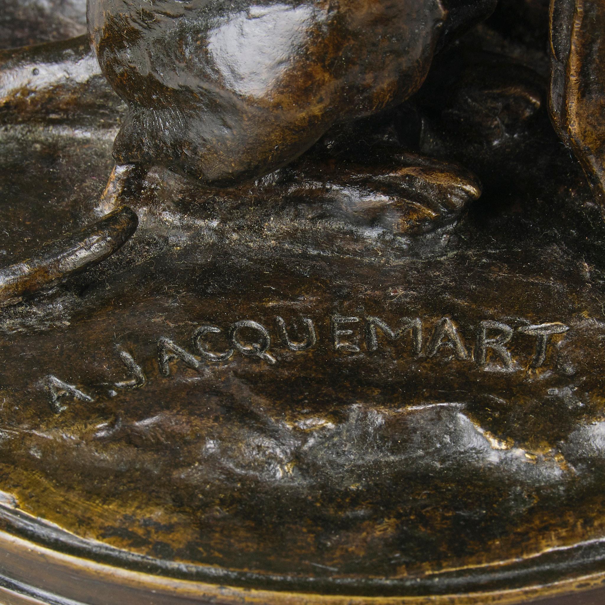 Tierier-Bronze des späten 19. Jahrhunderts mit dem Titel „Hundefamilie“ von Alfred Jacquement im Angebot 7