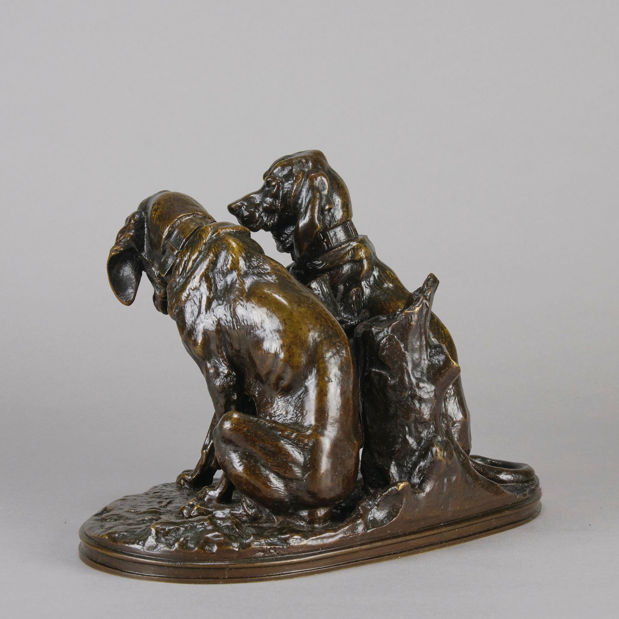 Tierier-Bronze des späten 19. Jahrhunderts mit dem Titel „Hundefamilie“ von Alfred Jacquement im Angebot 2