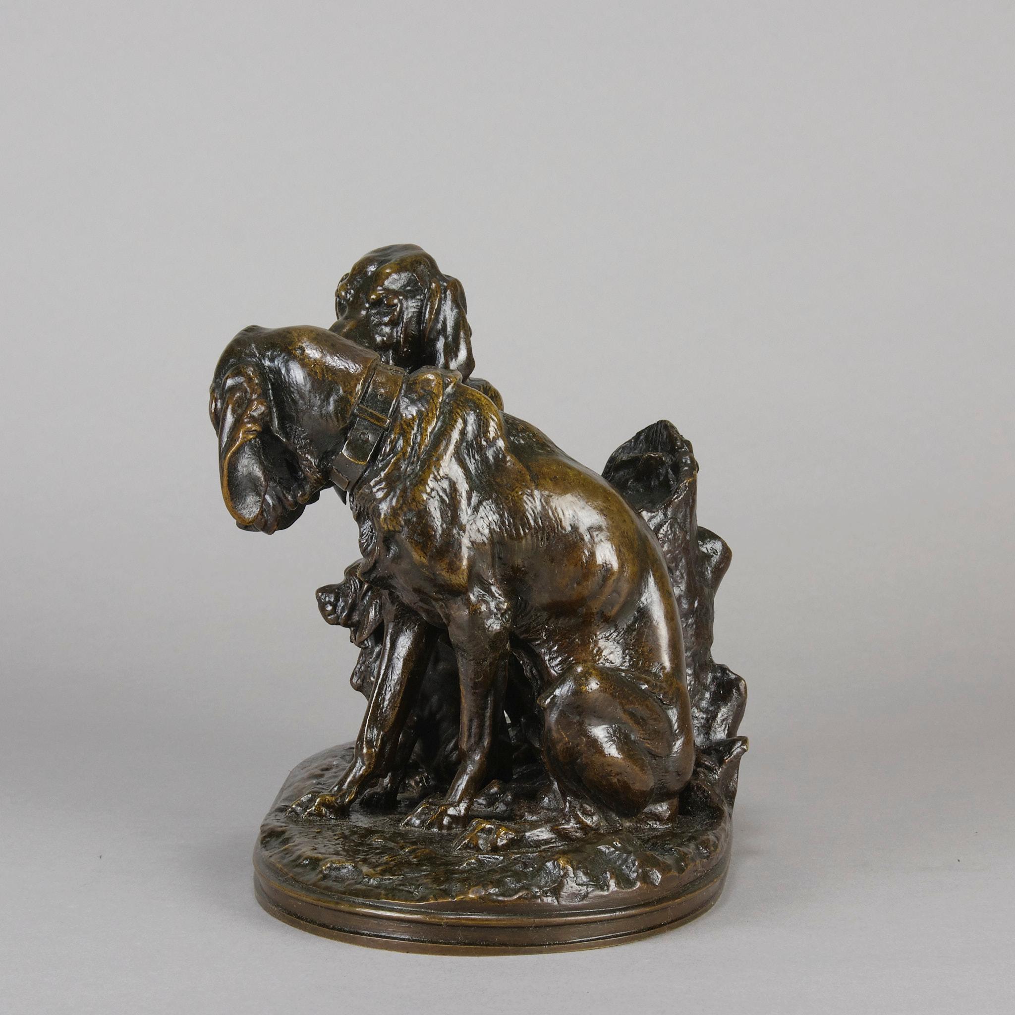 Tierier-Bronze des späten 19. Jahrhunderts mit dem Titel „Hundefamilie“ von Alfred Jacquement im Angebot 3