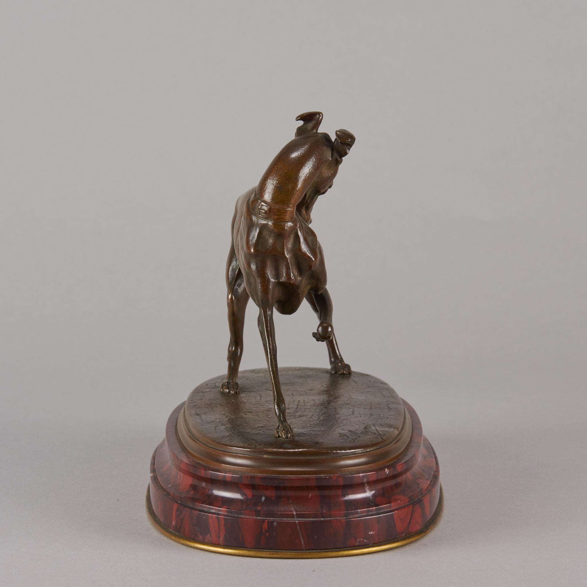 Carved Late 19th Century Animalier Bronze entitled 