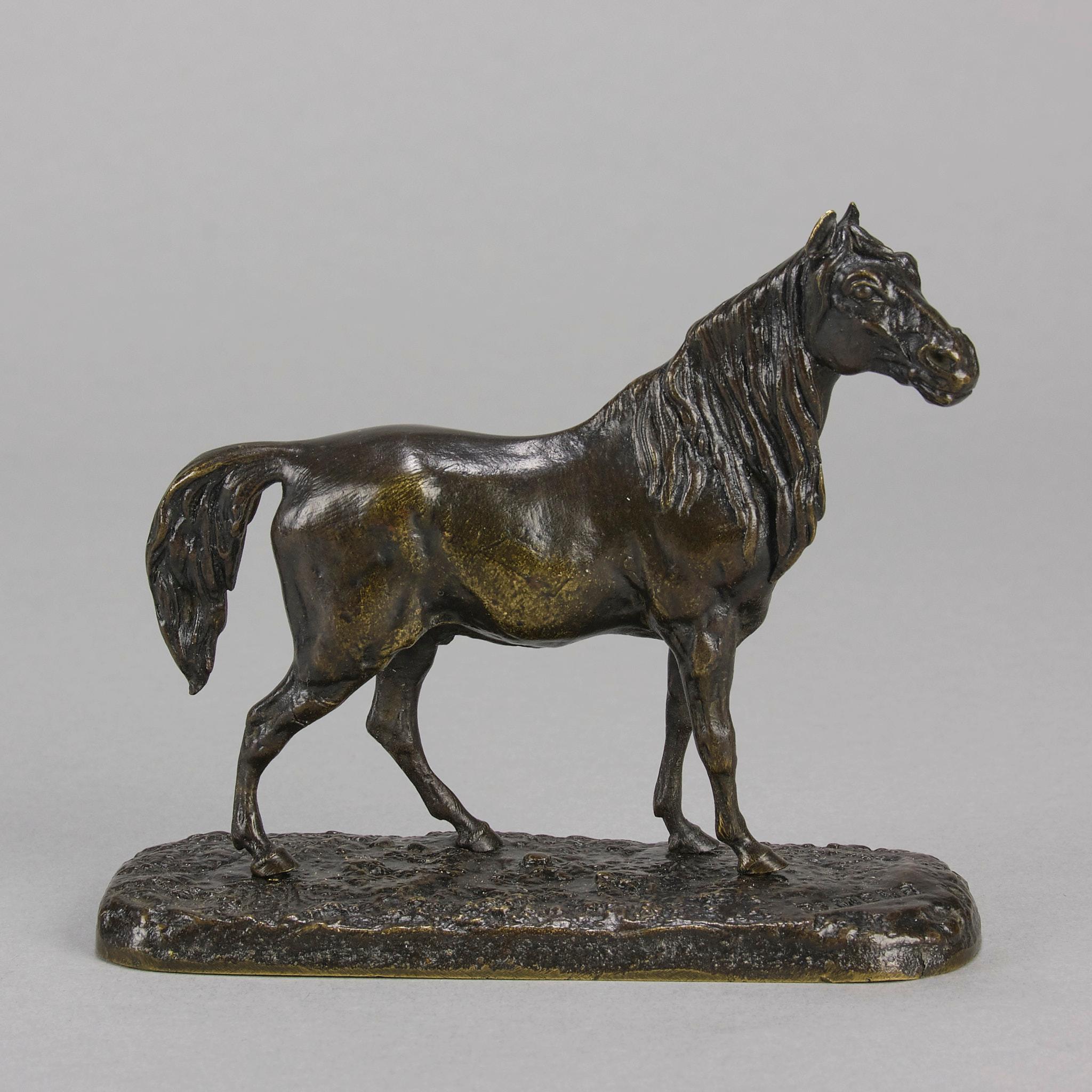 Tierier-Bronze-Skulptur „Cheval Arabe No.3“ von Pierre Jules aus dem späten 19. Jahrhundert (Art nouveau) im Angebot
