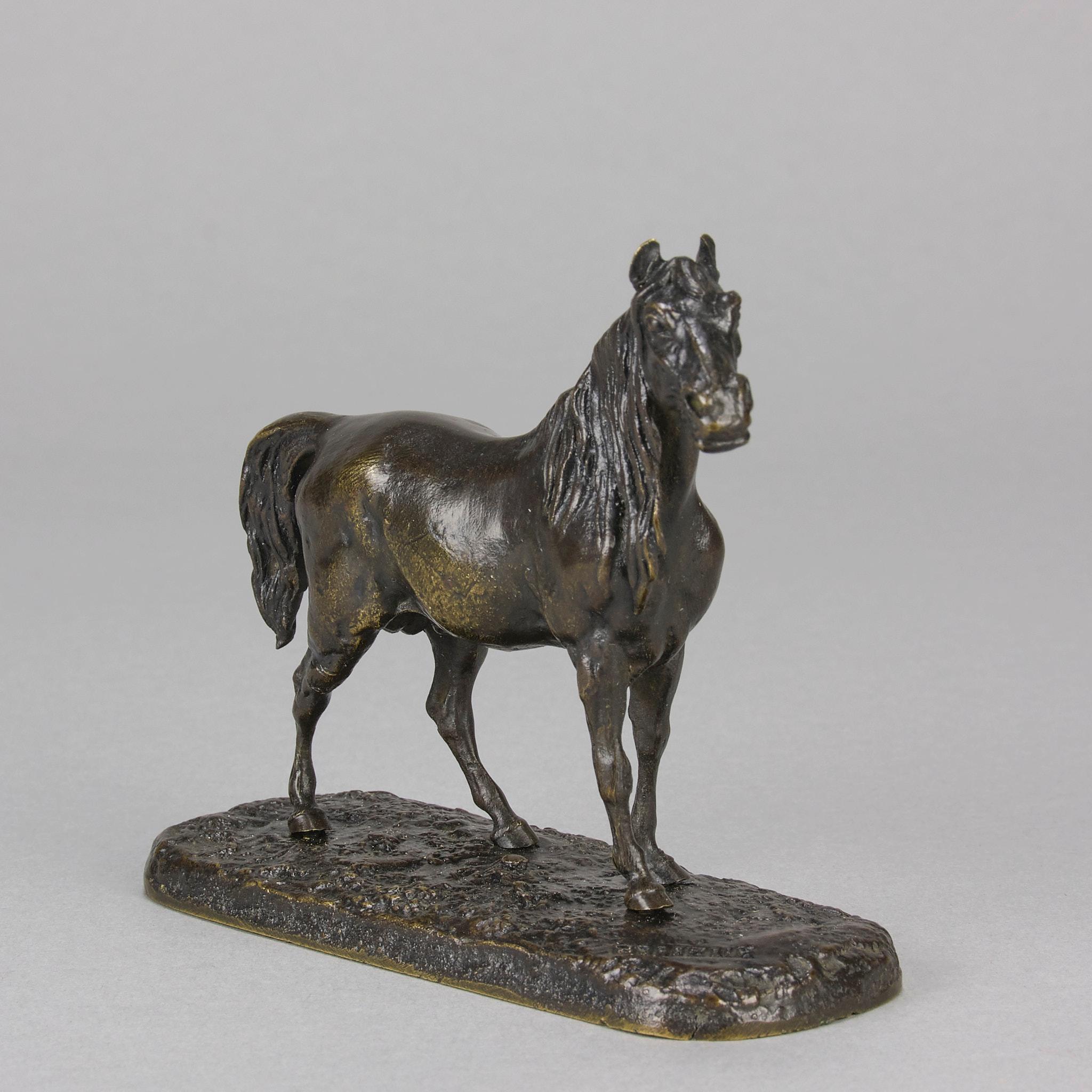 Tierier-Bronze-Skulptur „Cheval Arabe No.3“ von Pierre Jules aus dem späten 19. Jahrhundert (Französisch) im Angebot