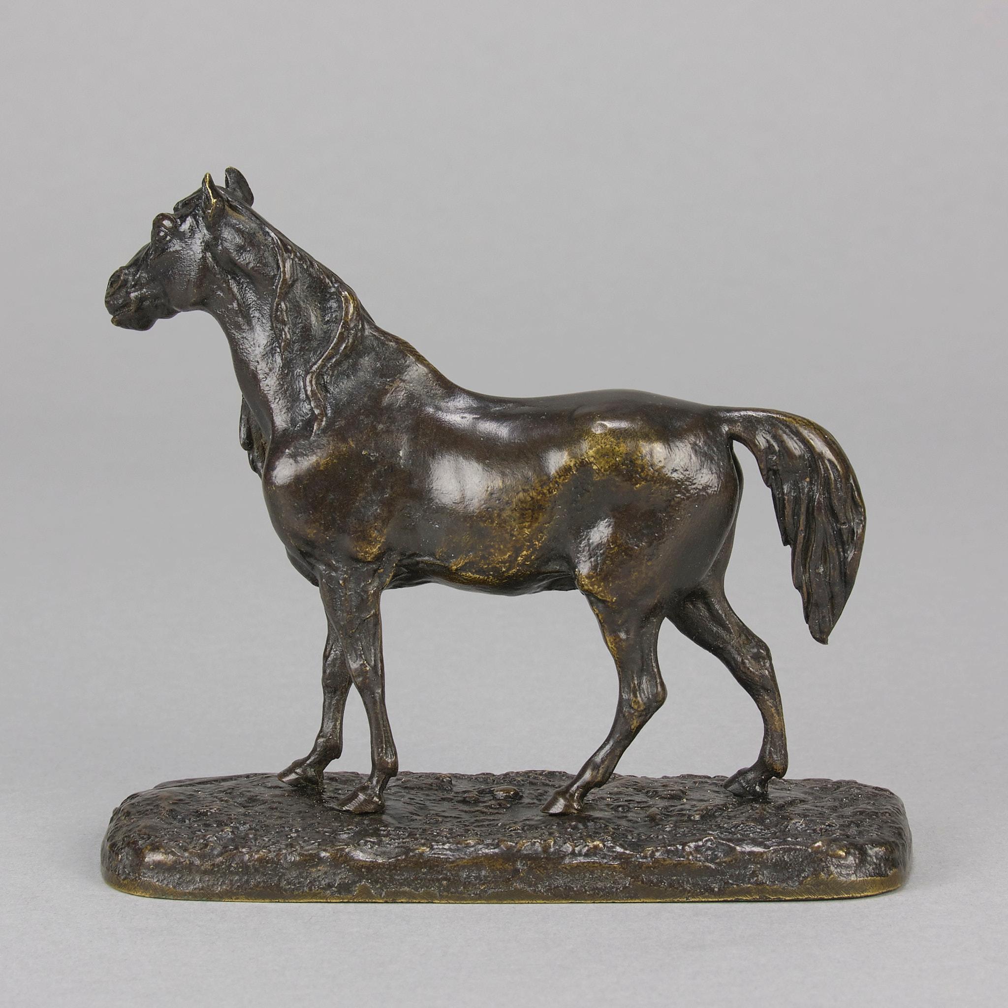 Tierier-Bronze-Skulptur „Cheval Arabe No.3“ von Pierre Jules aus dem späten 19. Jahrhundert im Angebot 1