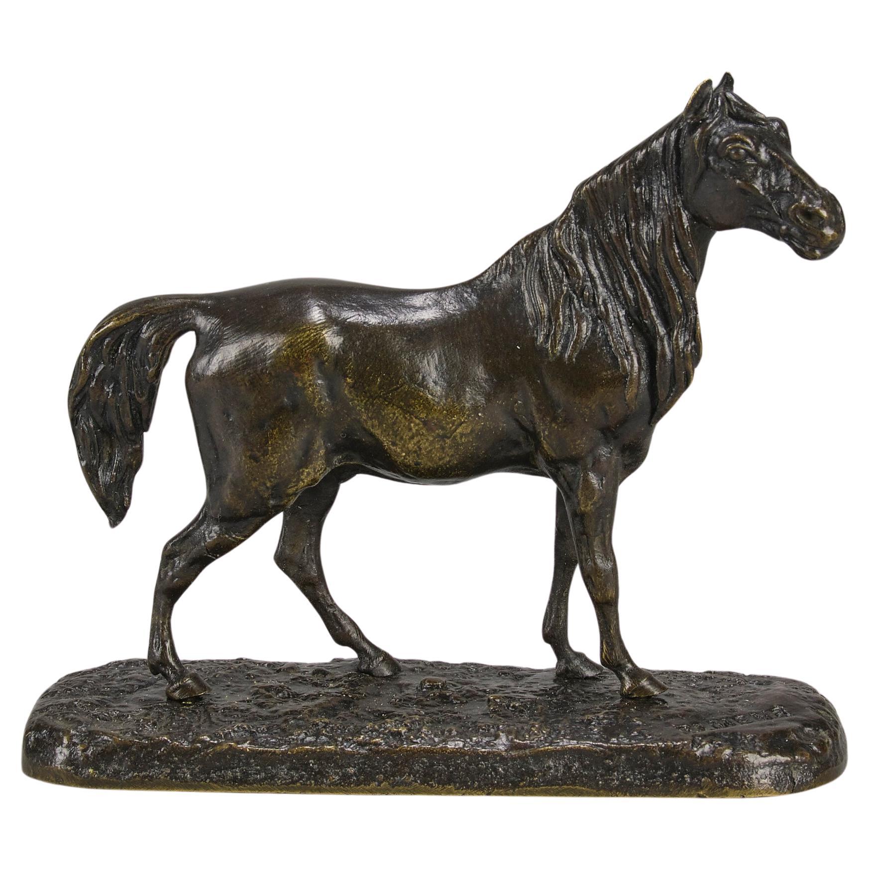 Sculpture en bronze Animalier "Cheval Arabe No.3" de Pierre Jules de la fin du 19ème siècle en vente