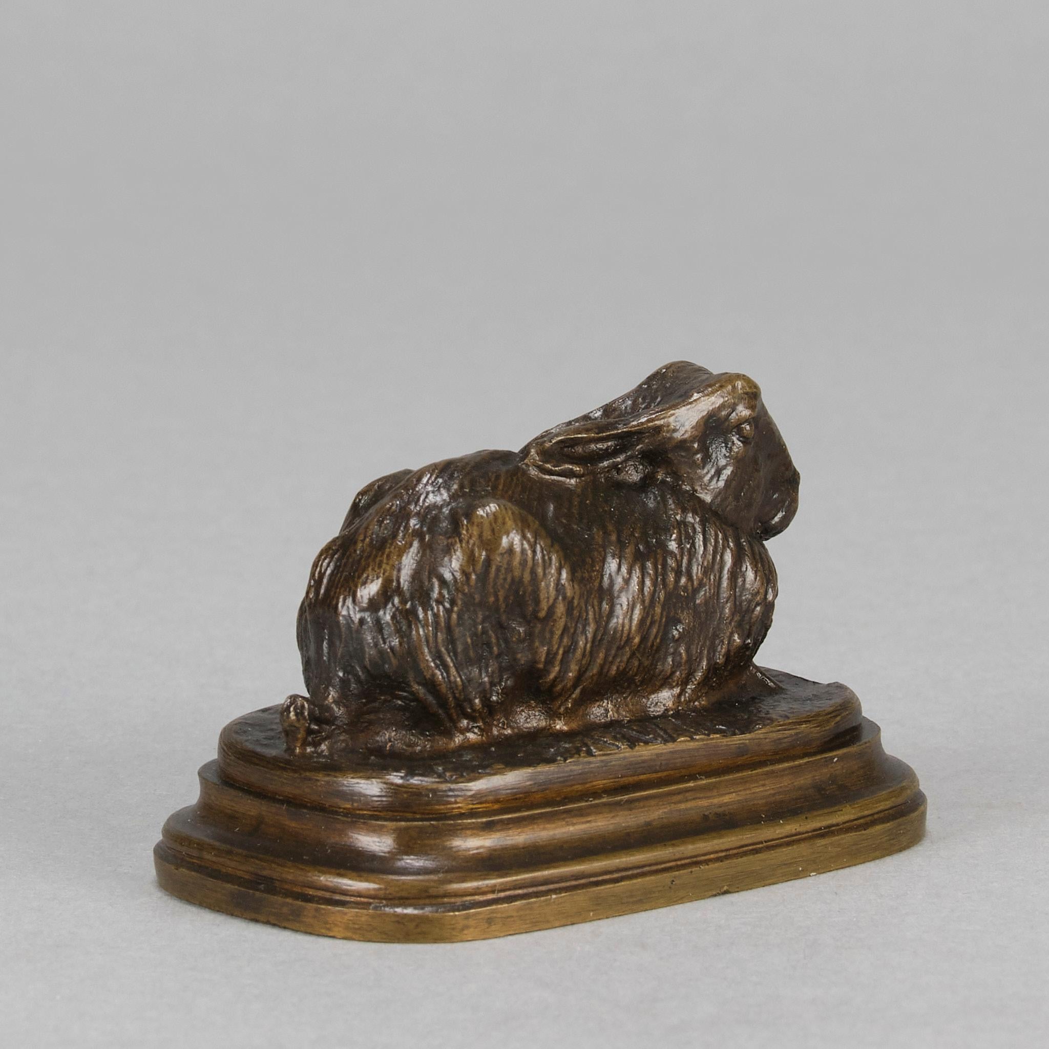 Tierier-Bronze-Skulptur „Resting Rabbit“ aus dem späten 19. Jahrhundert von Paul Bartlett im Angebot 4