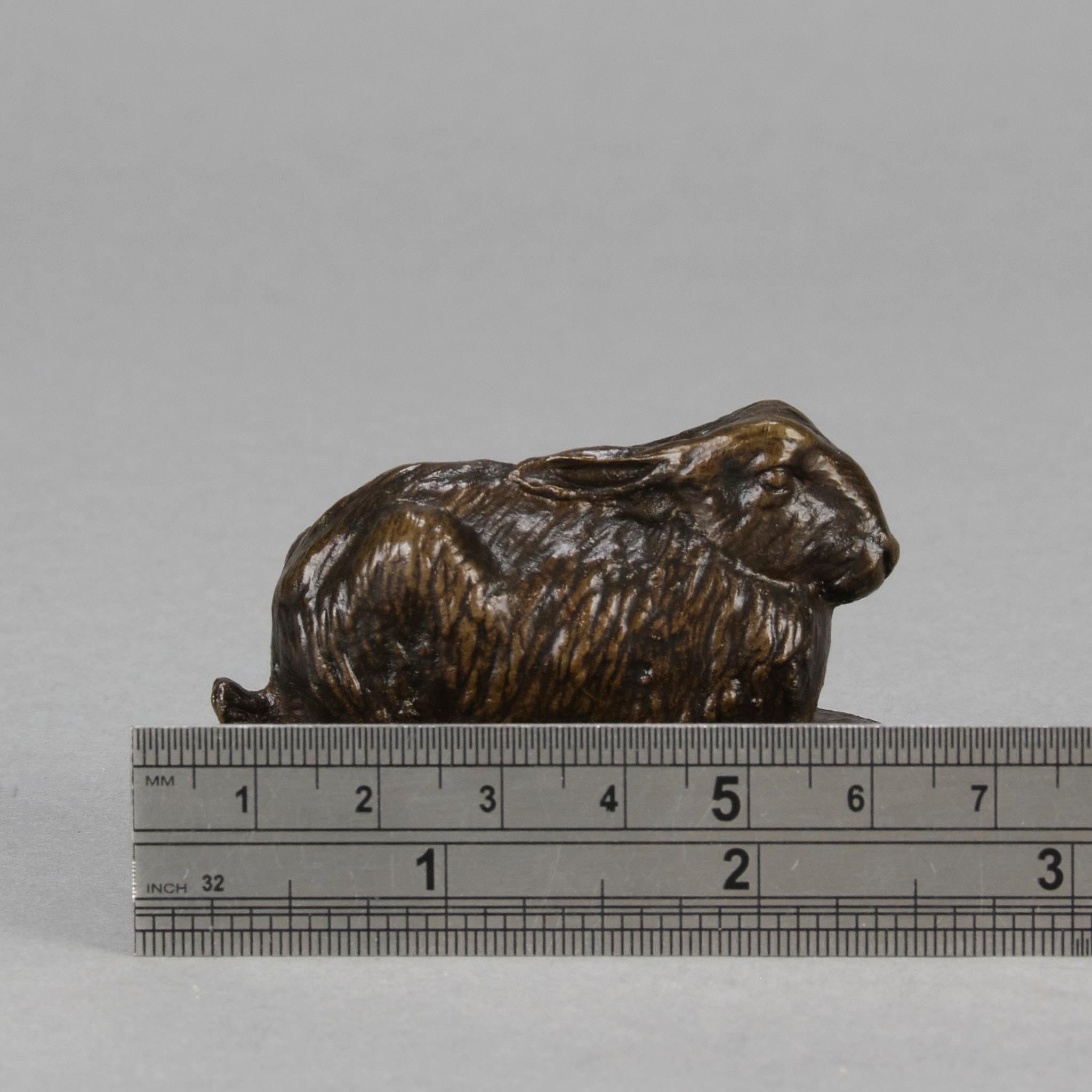 Tierier-Bronze-Skulptur „Resting Rabbit“ aus dem späten 19. Jahrhundert von Paul Bartlett im Angebot 5