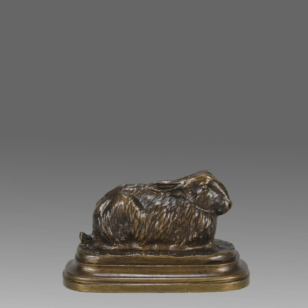 A fabulous late 19th Century bronze study of a resting rabbit with excellent hand chased surface detail and very fine rich brown patina rubbed in areas to a golden hue, signed ﻿

ADDITIONAL INFORMATION
Height:                                      4